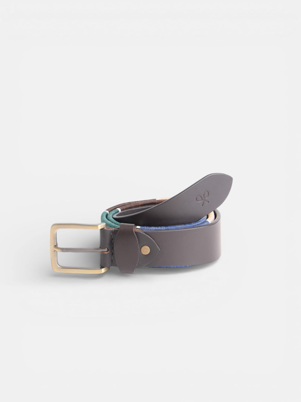 Ceinture en cuir argentin tricolore marron