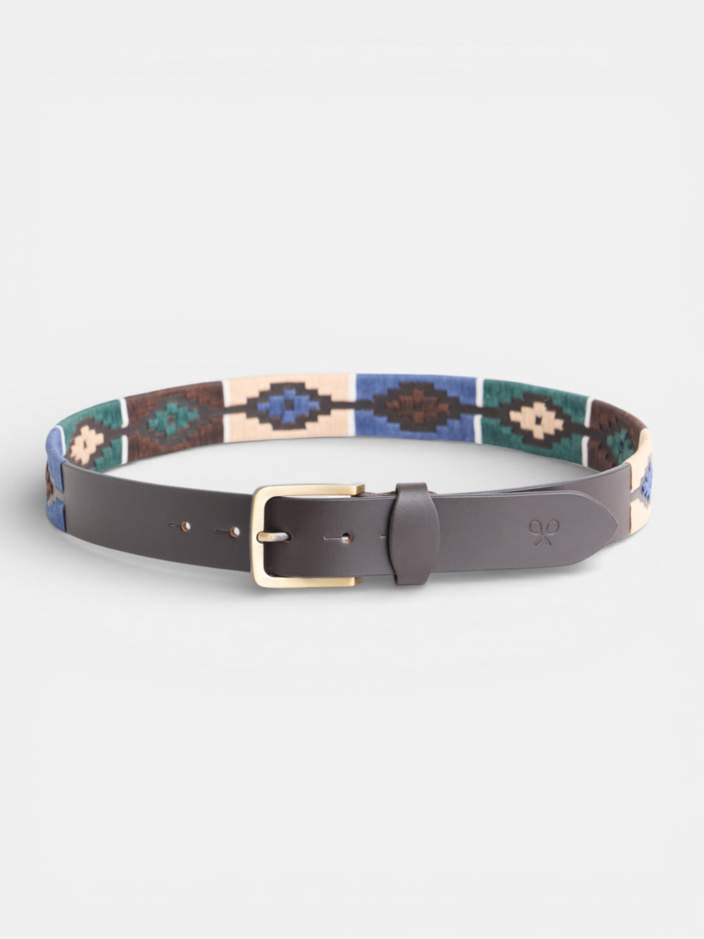 Ceinture en cuir argentin tricolore marron