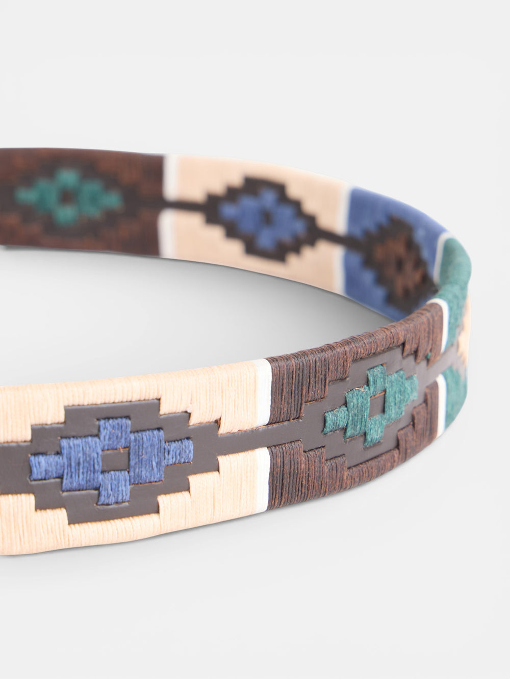 Ceinture en cuir argentin tricolore marron