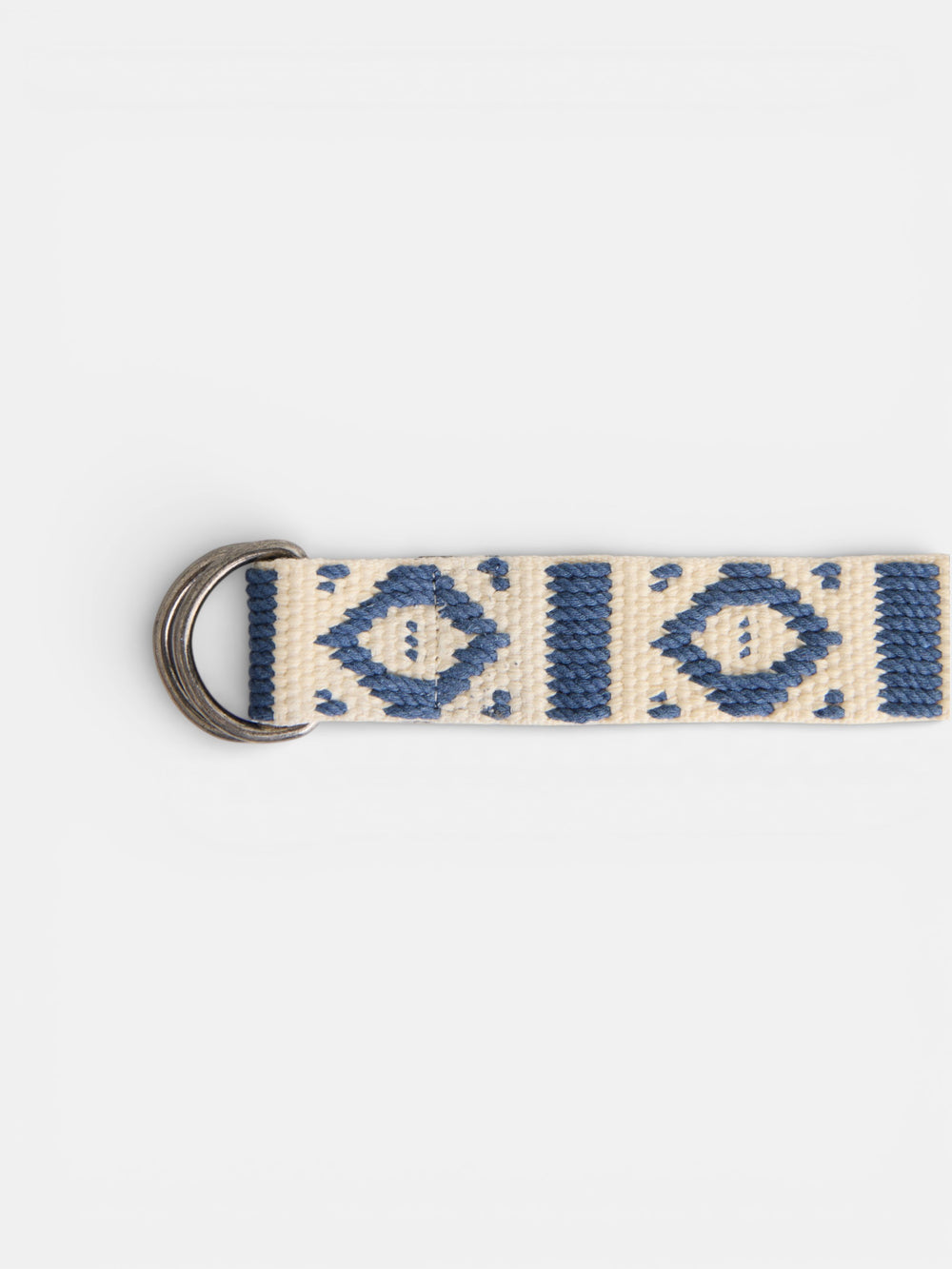 Double buckle cream blue belt