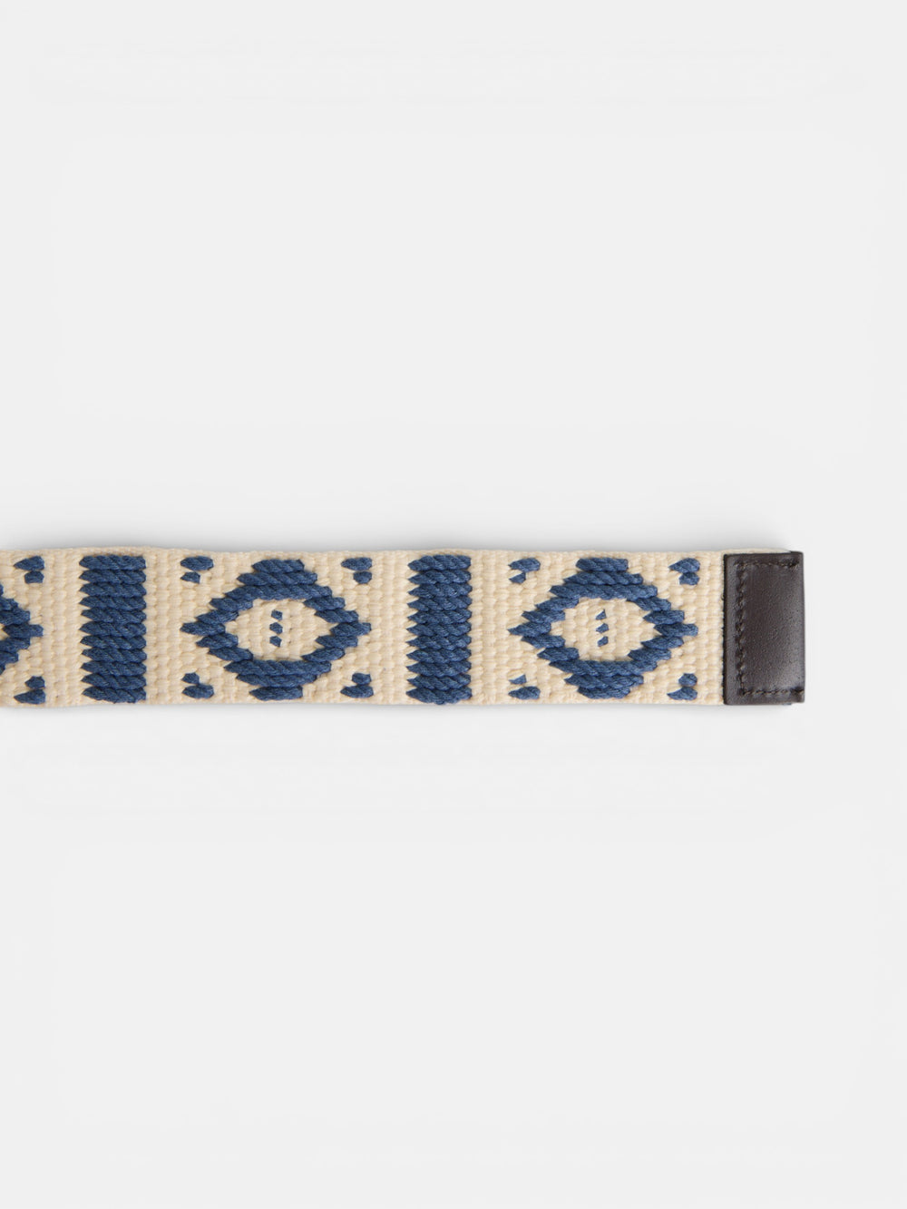 Double buckle cream blue belt