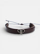 Bracelet raquette câbles cuir marron