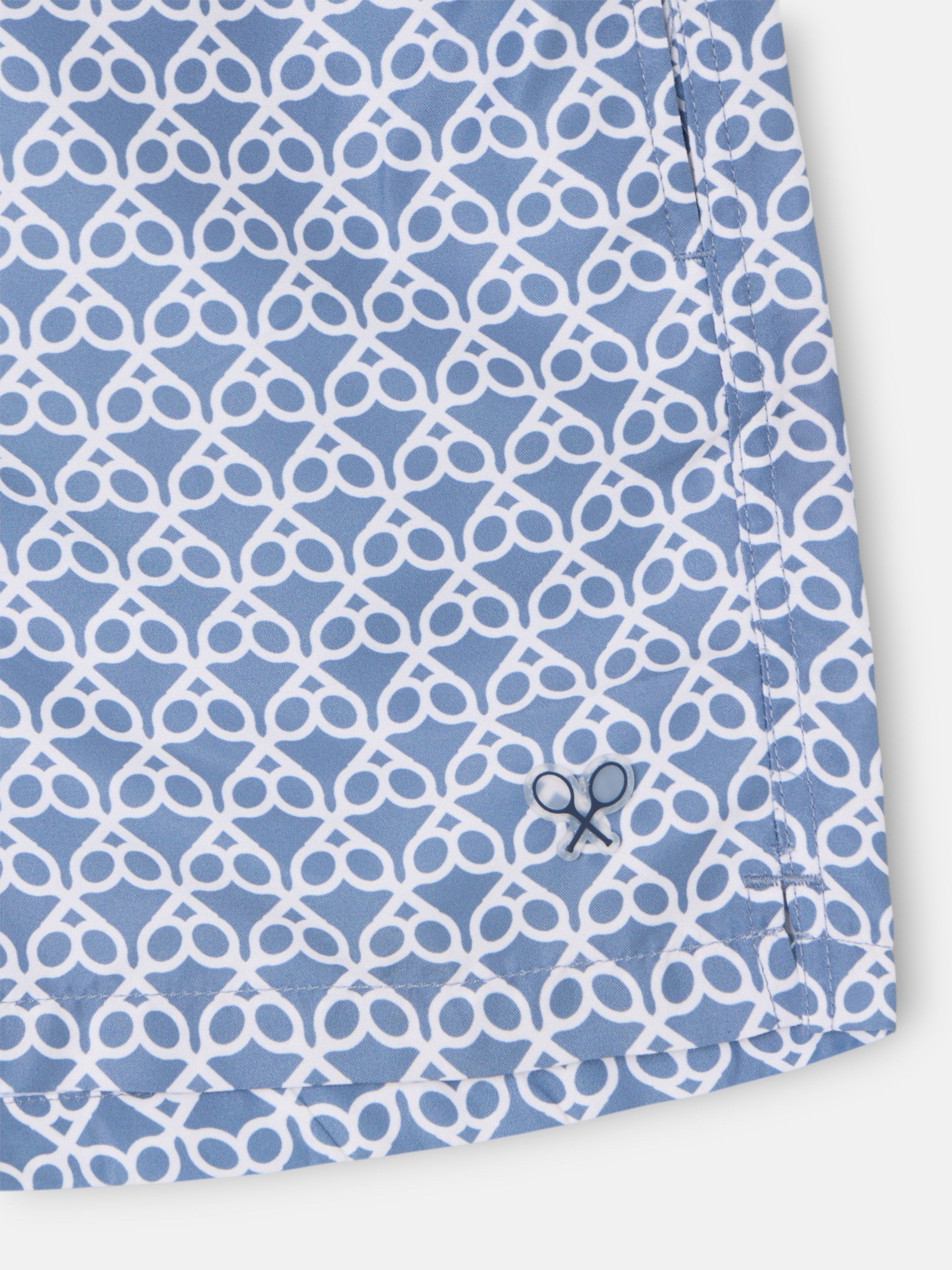 Maillot de bain raquettes géométriques bleu indigo