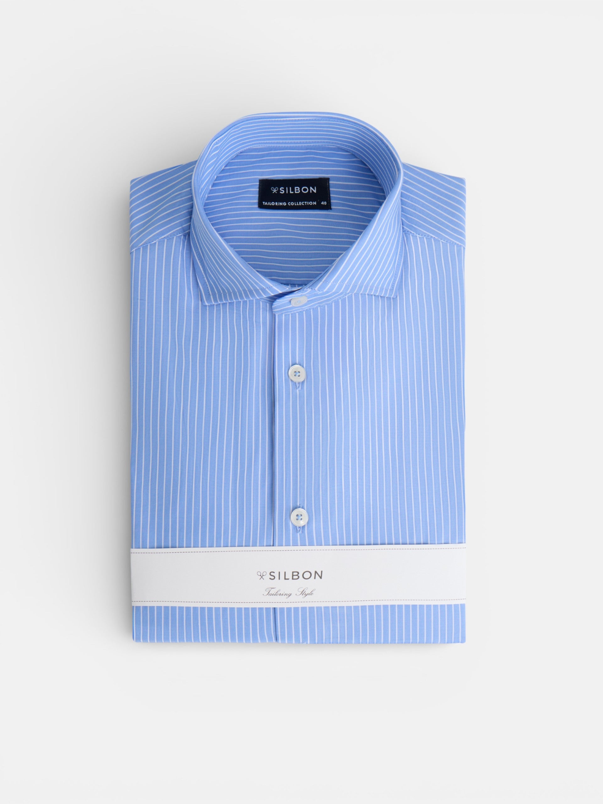 Blue medium stripe dress shirt