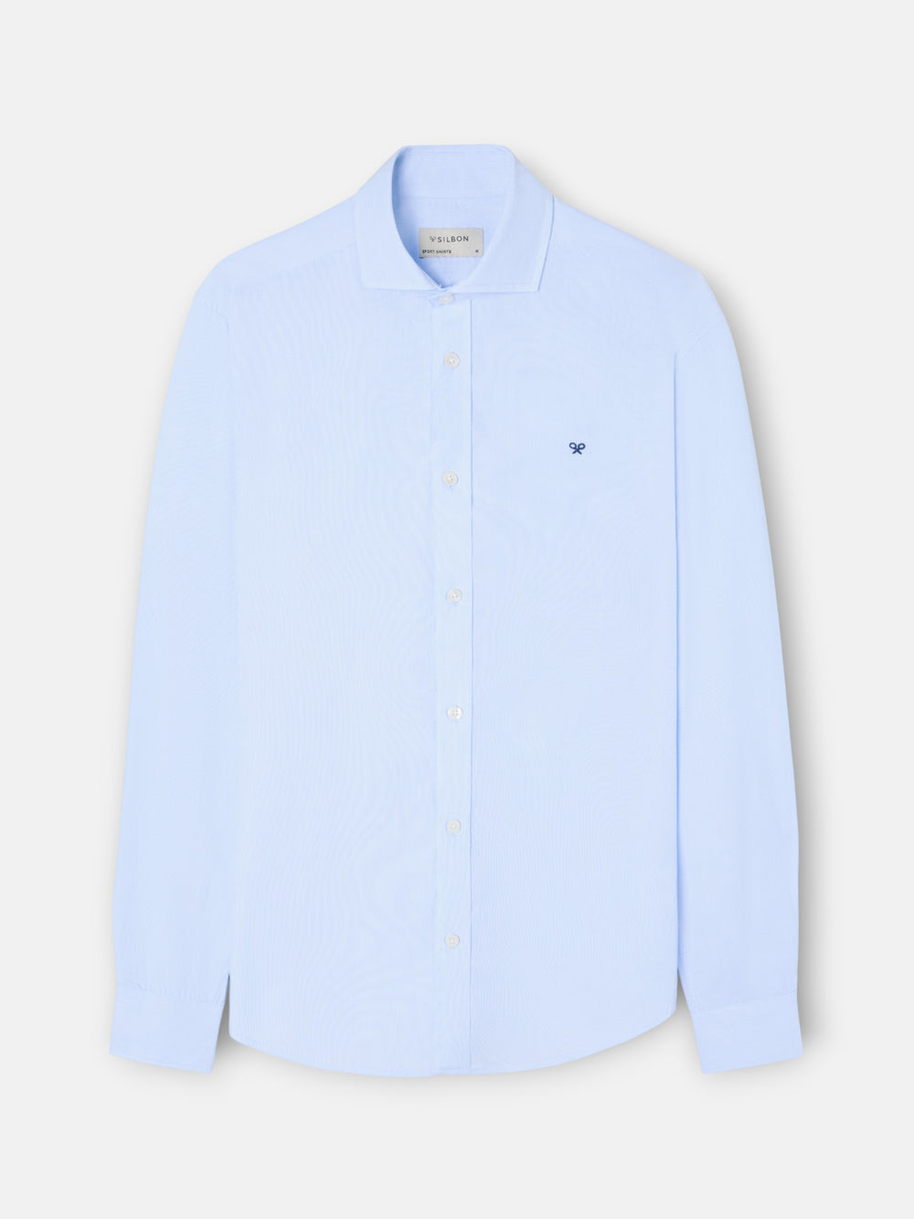 Camisa sport clássica multirriscas azul-claro