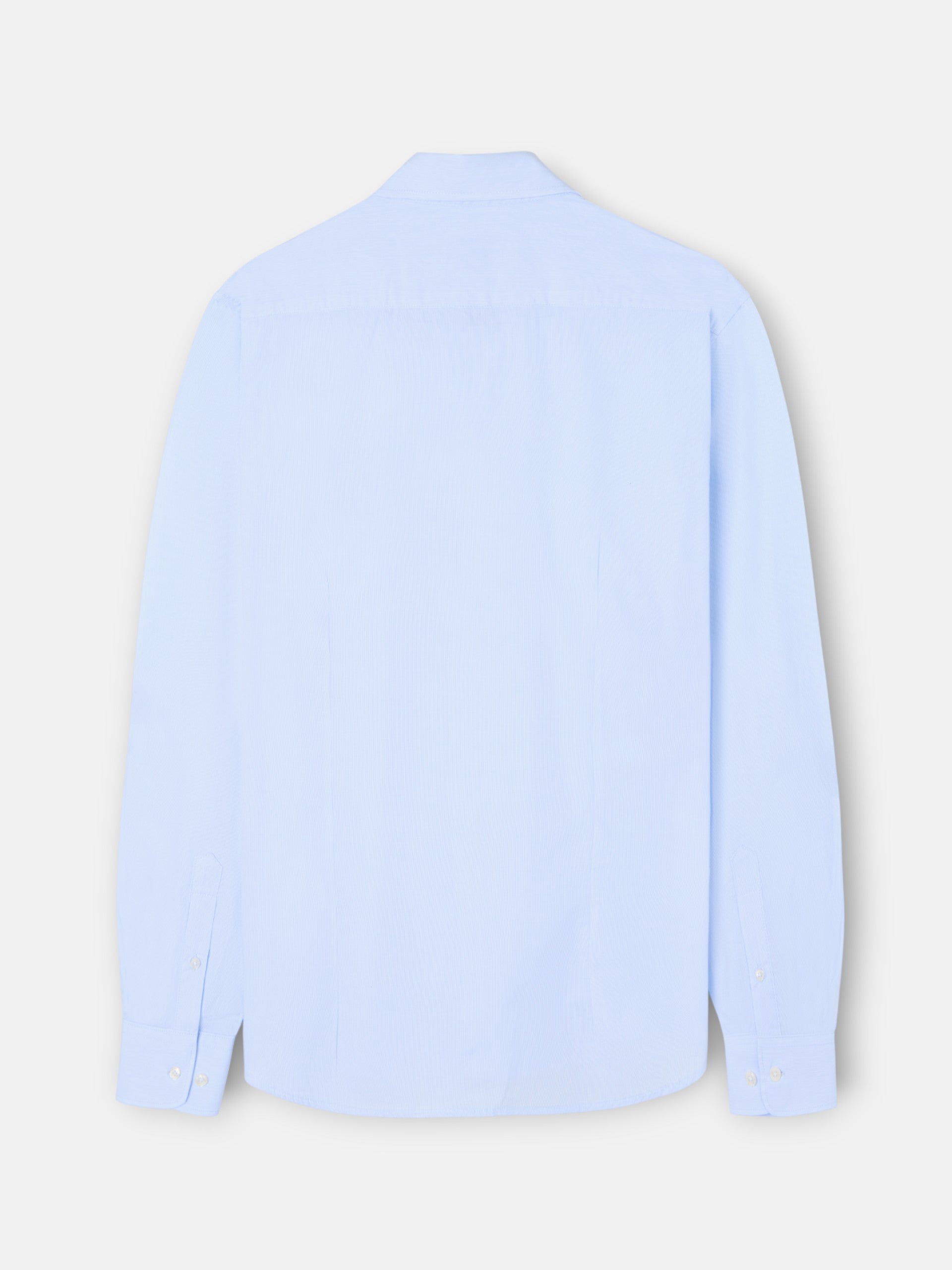 Camisa sport clássica multirriscas azul-claro