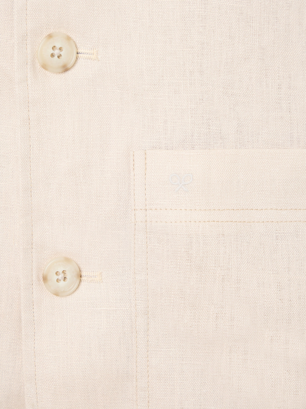 Surchemise unique en lin avec poches beige