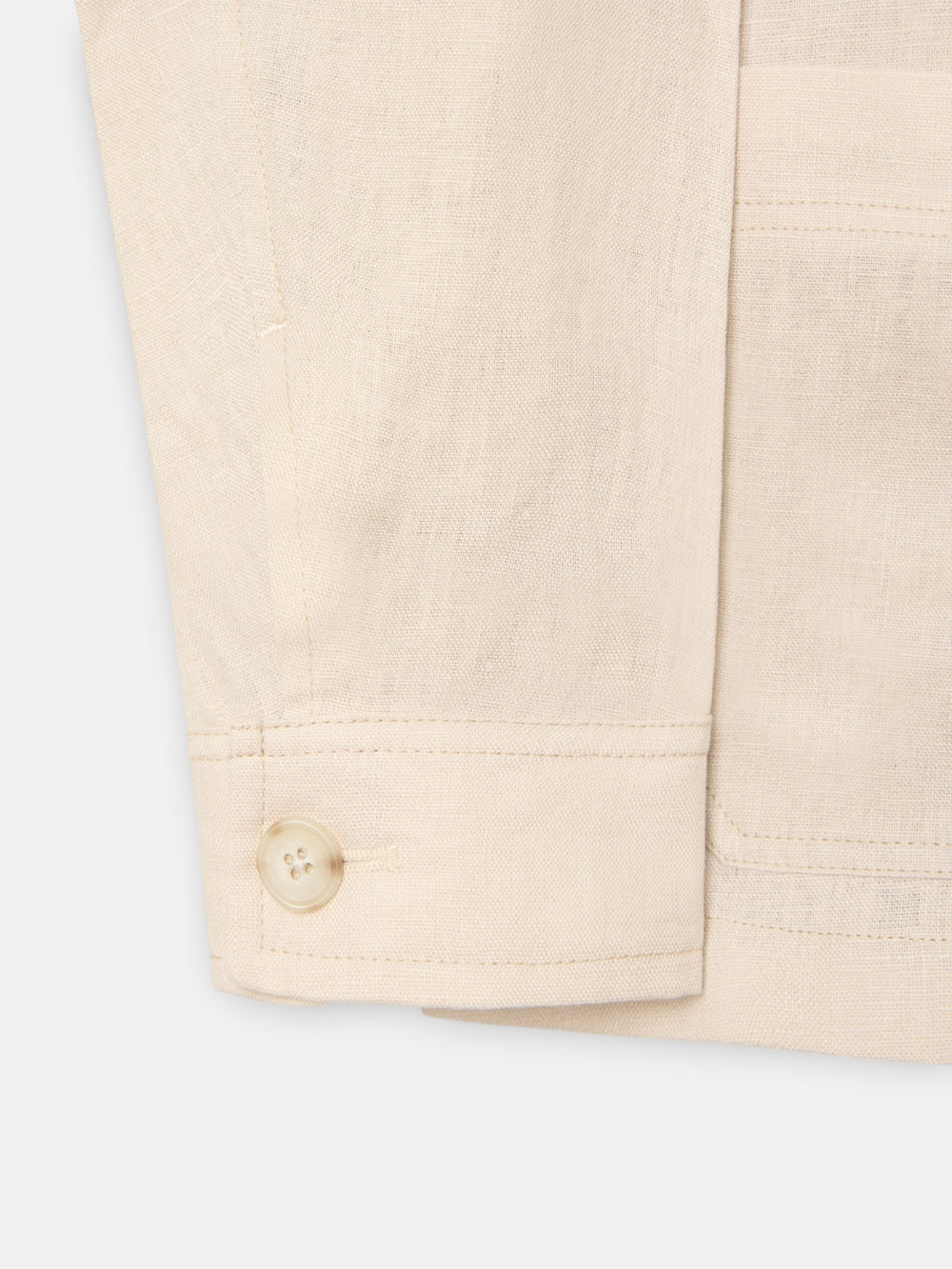Surchemise unique en lin avec poches beige