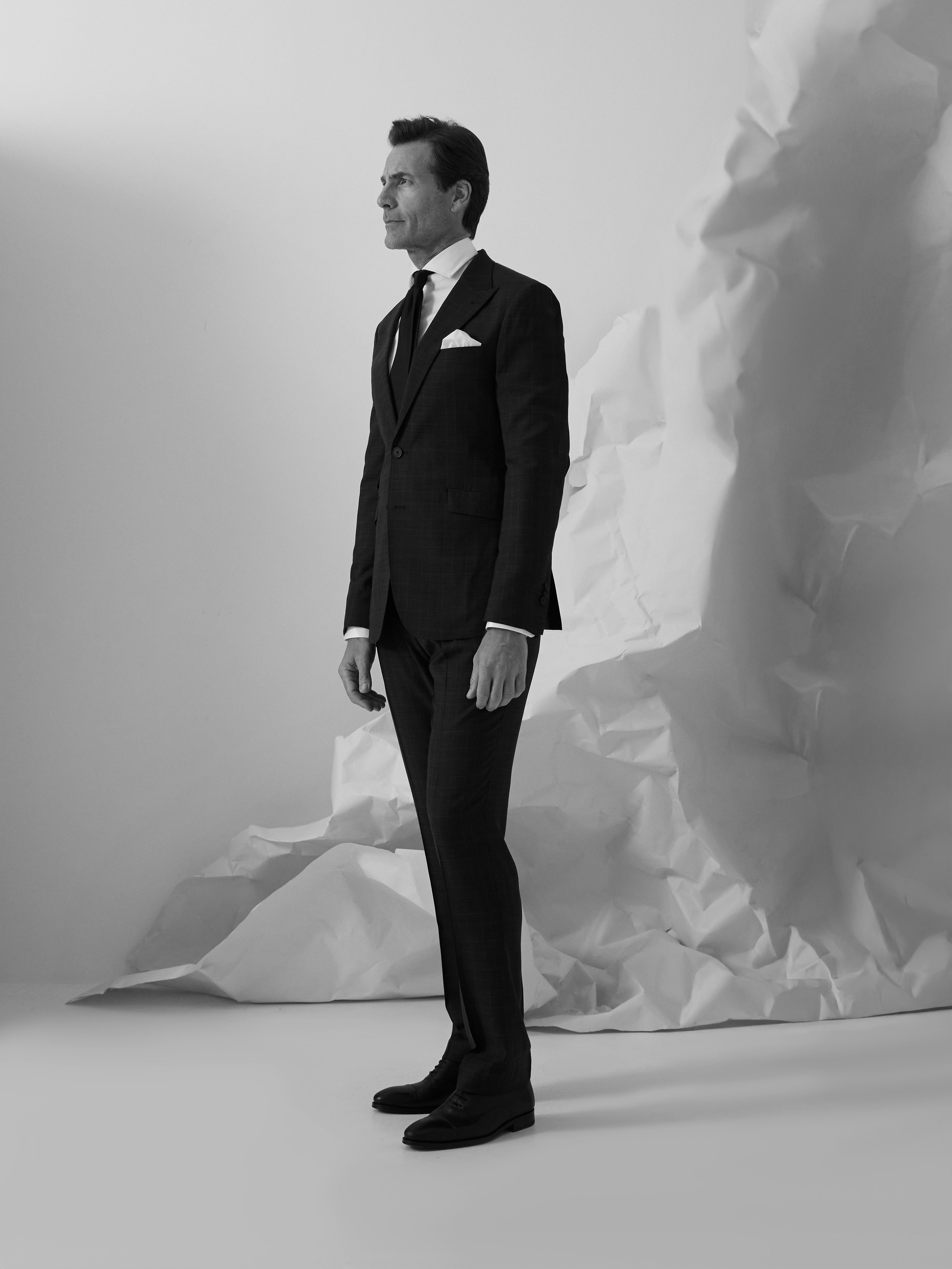 Americana traje principe de gales gris