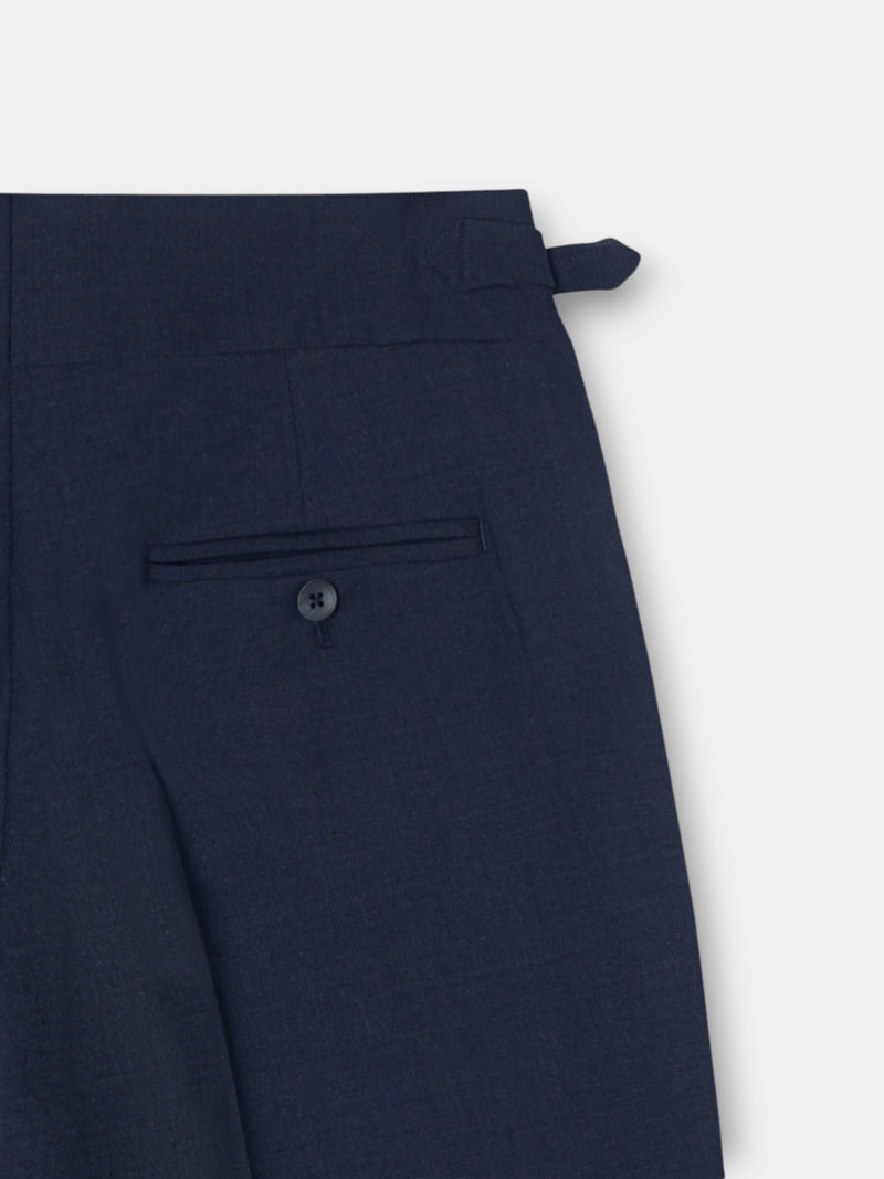 Medium blue pleated dress trousers