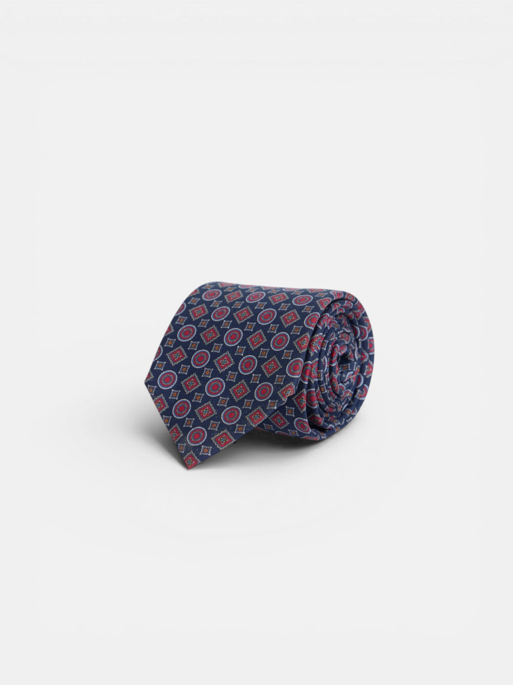 Corbata geometrica mini figuras azul marino