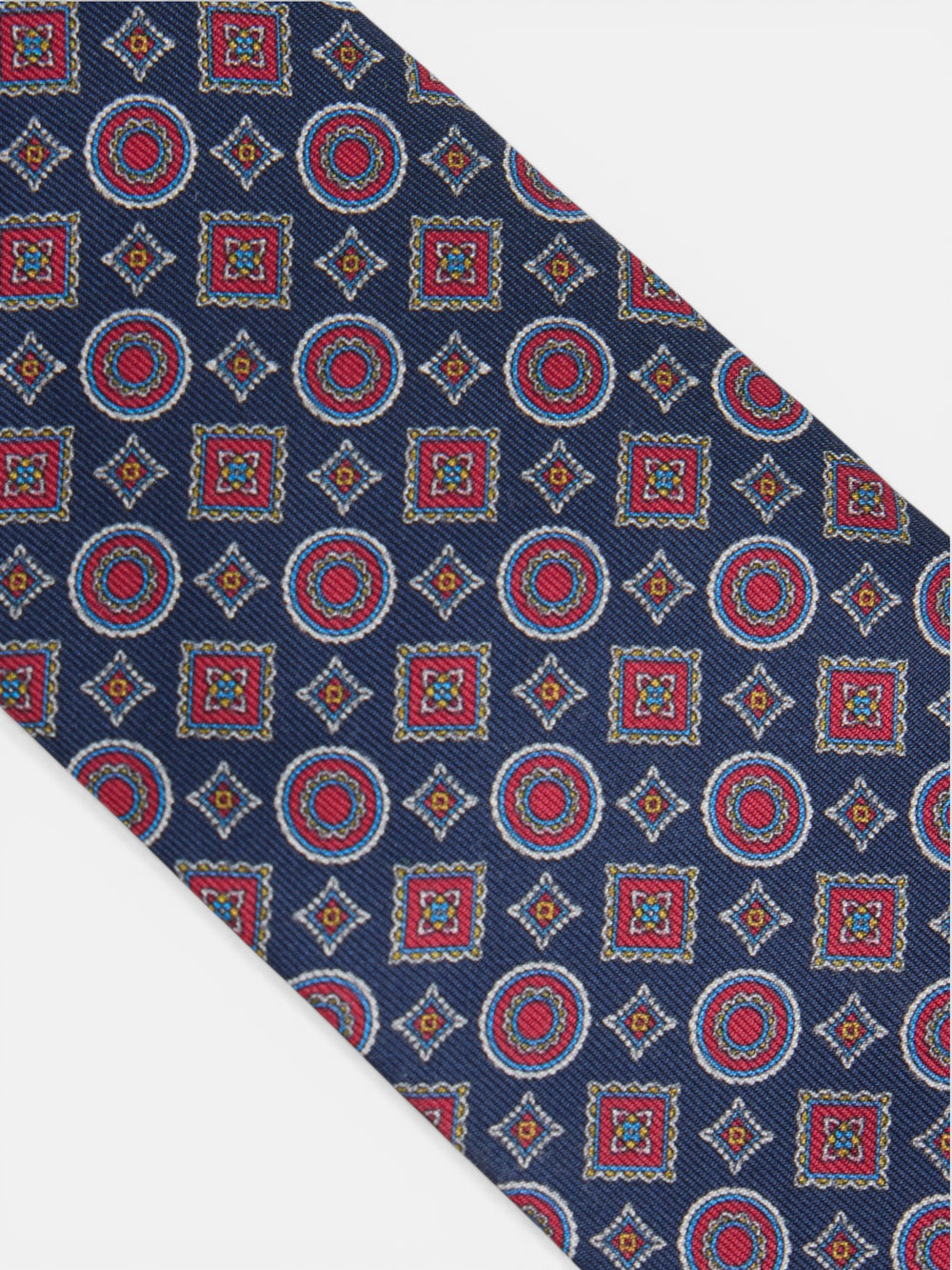 Corbata geometrica mini figuras azul marino