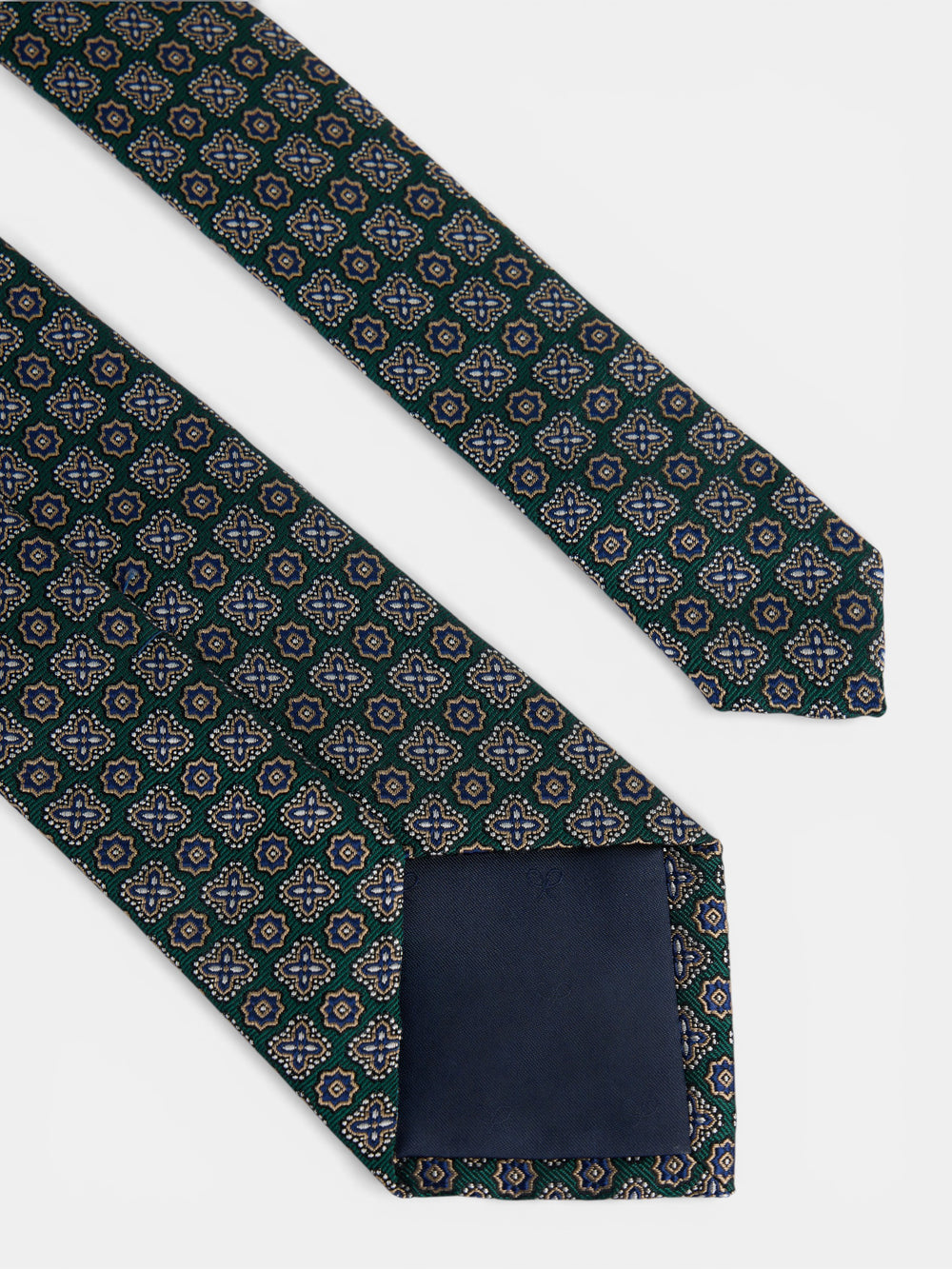 Corbata motivo flor verde