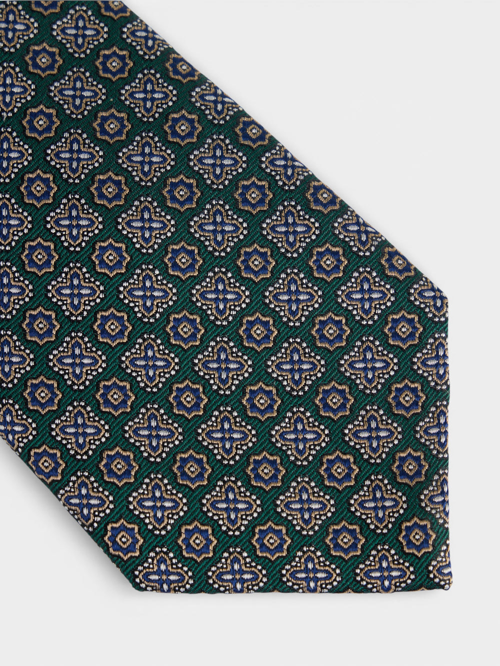 Corbata motivo flor verde
