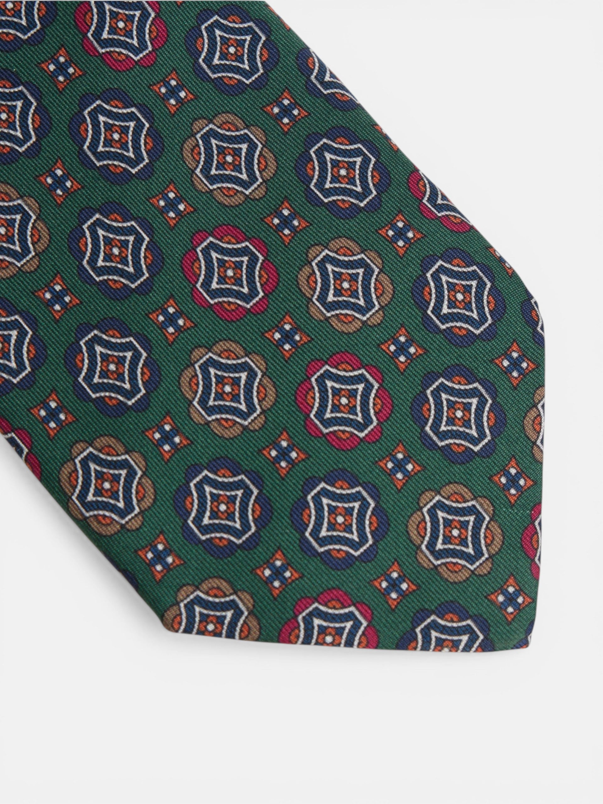 Geometric squares tie in green colors
