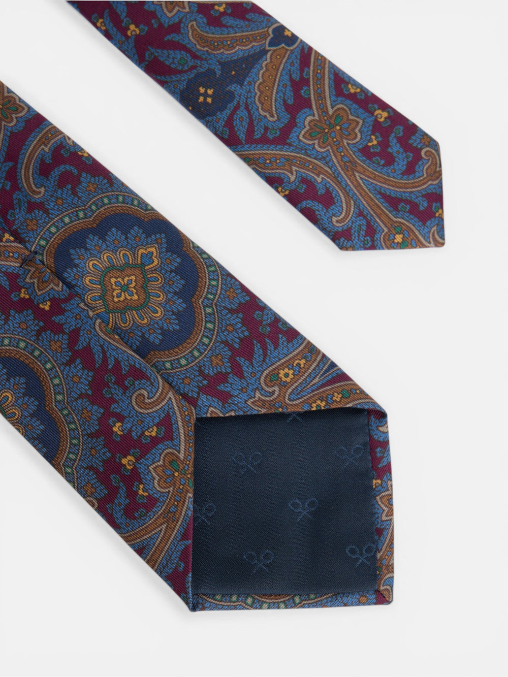 Gravata estampada paisley bordô