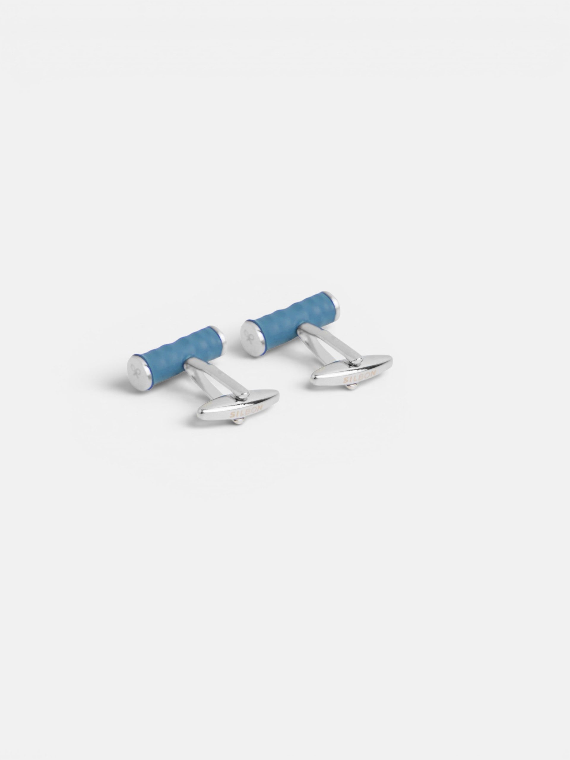 Bouton de manchette poignée de raquette bleu marine