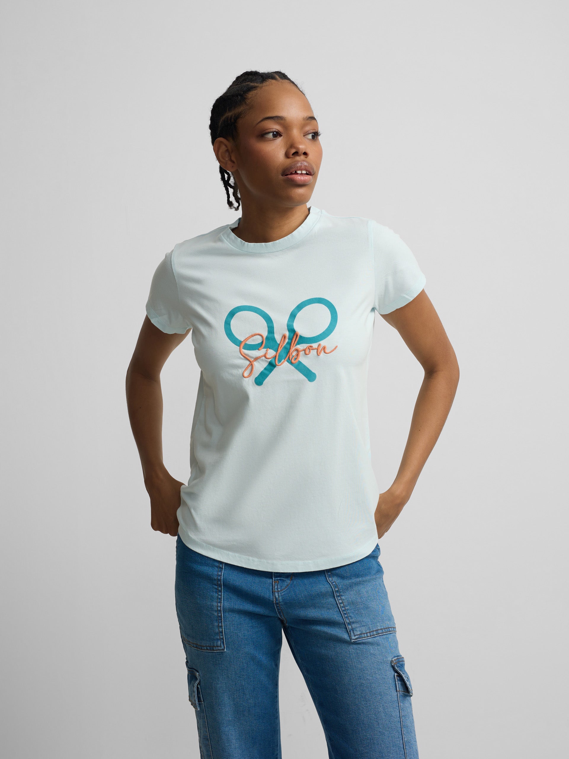 Camiseta woman clasica raqueta verde