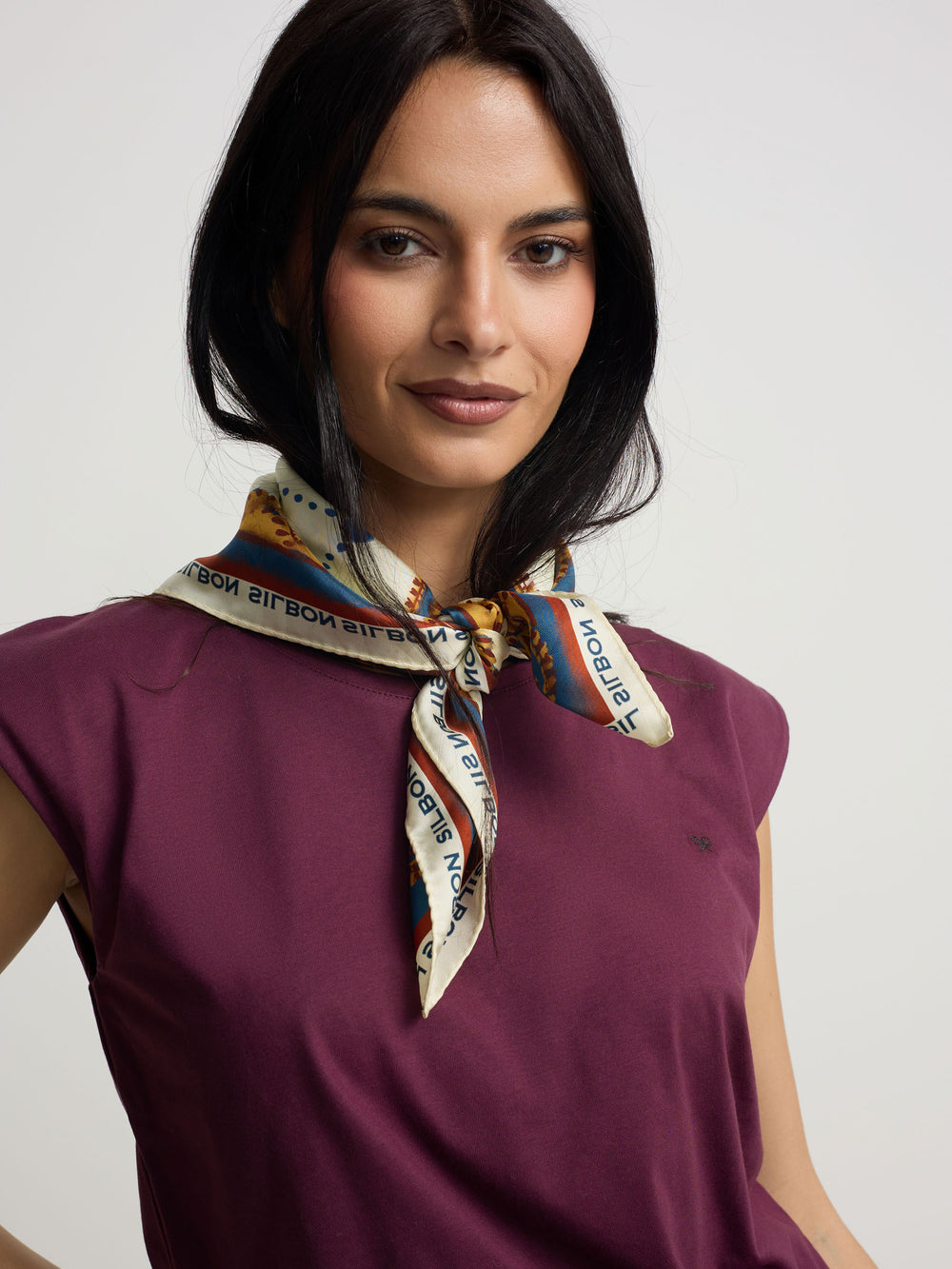 Camiseta woman sun burdeos