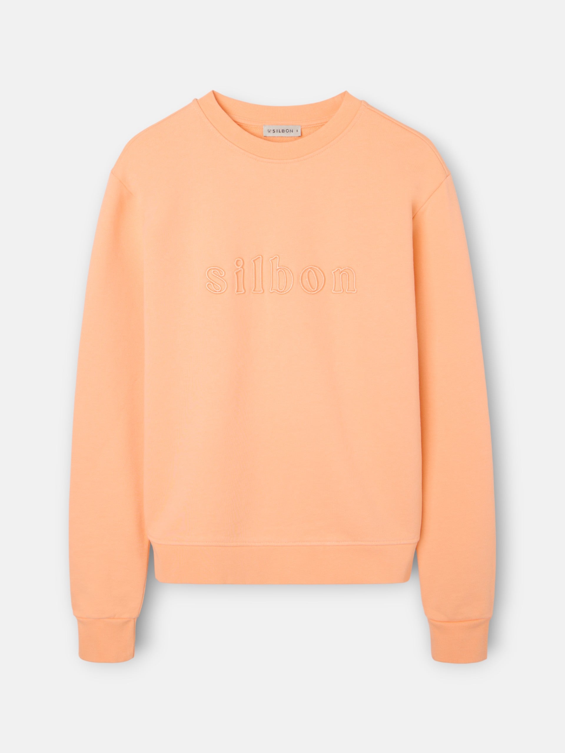 Sweat-shirt femme brodé Silbon orange