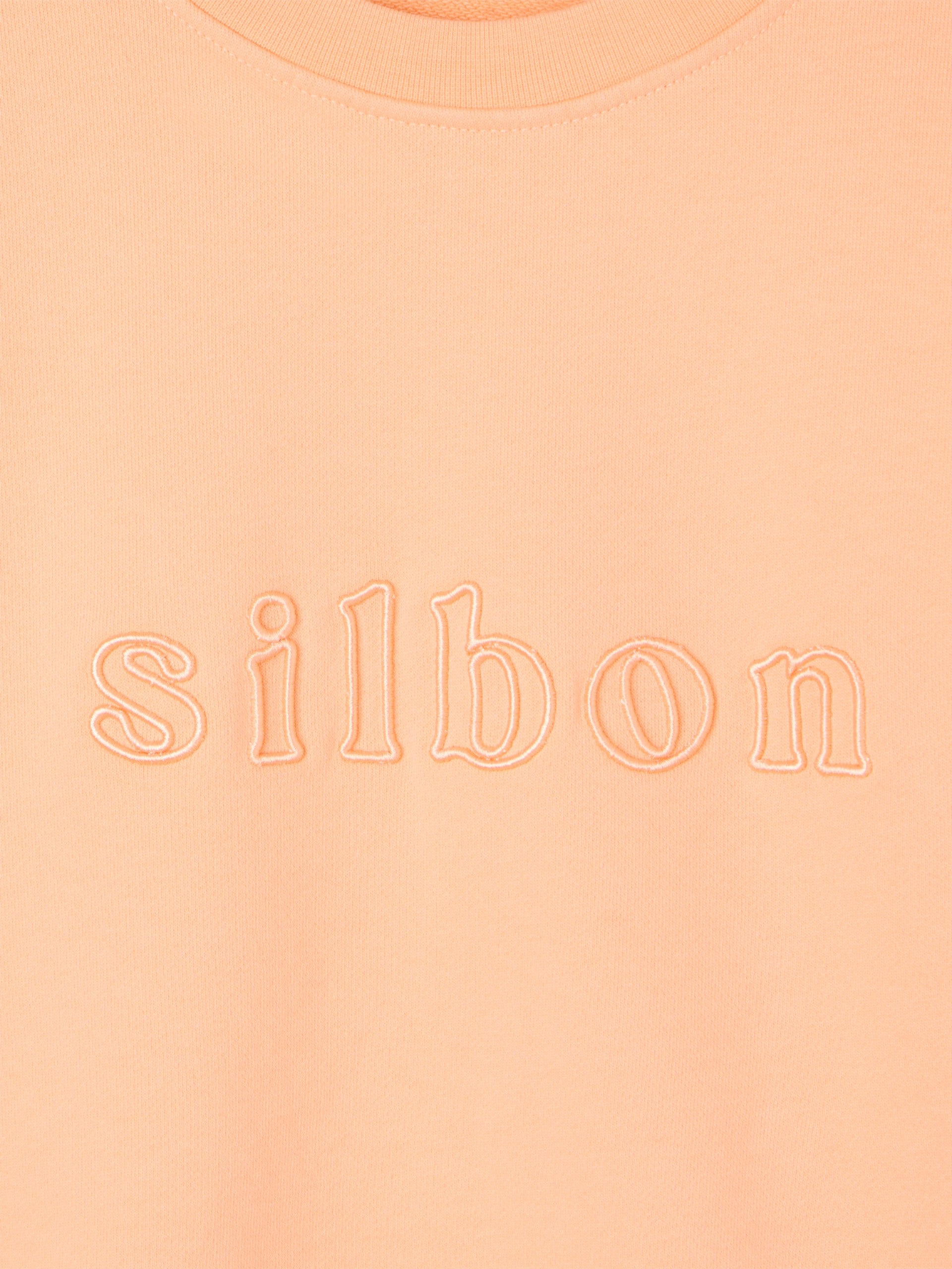 Sweat-shirt femme brodé Silbon orange