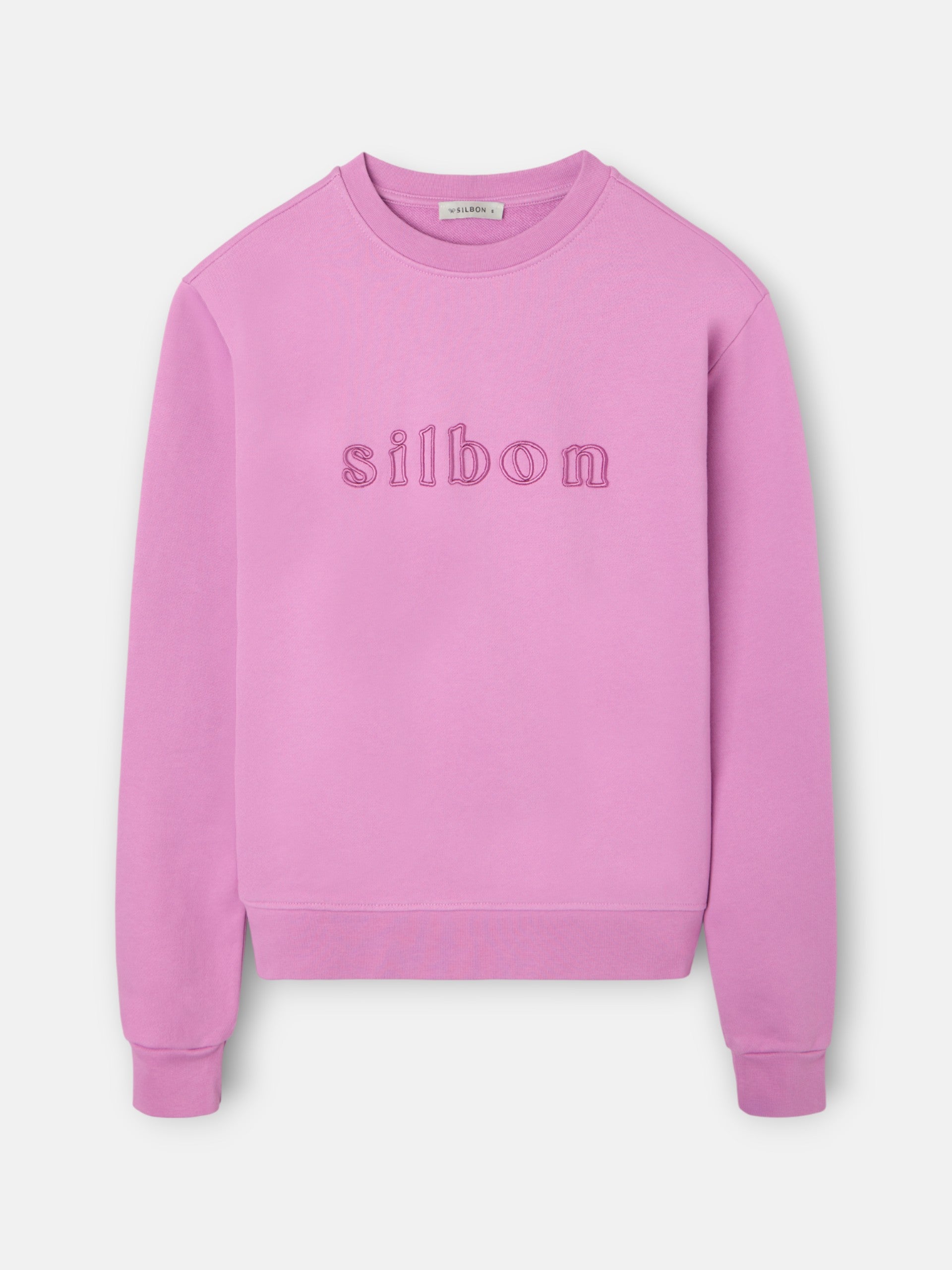 Women's sweatshirt with Silbon embroidery in purple