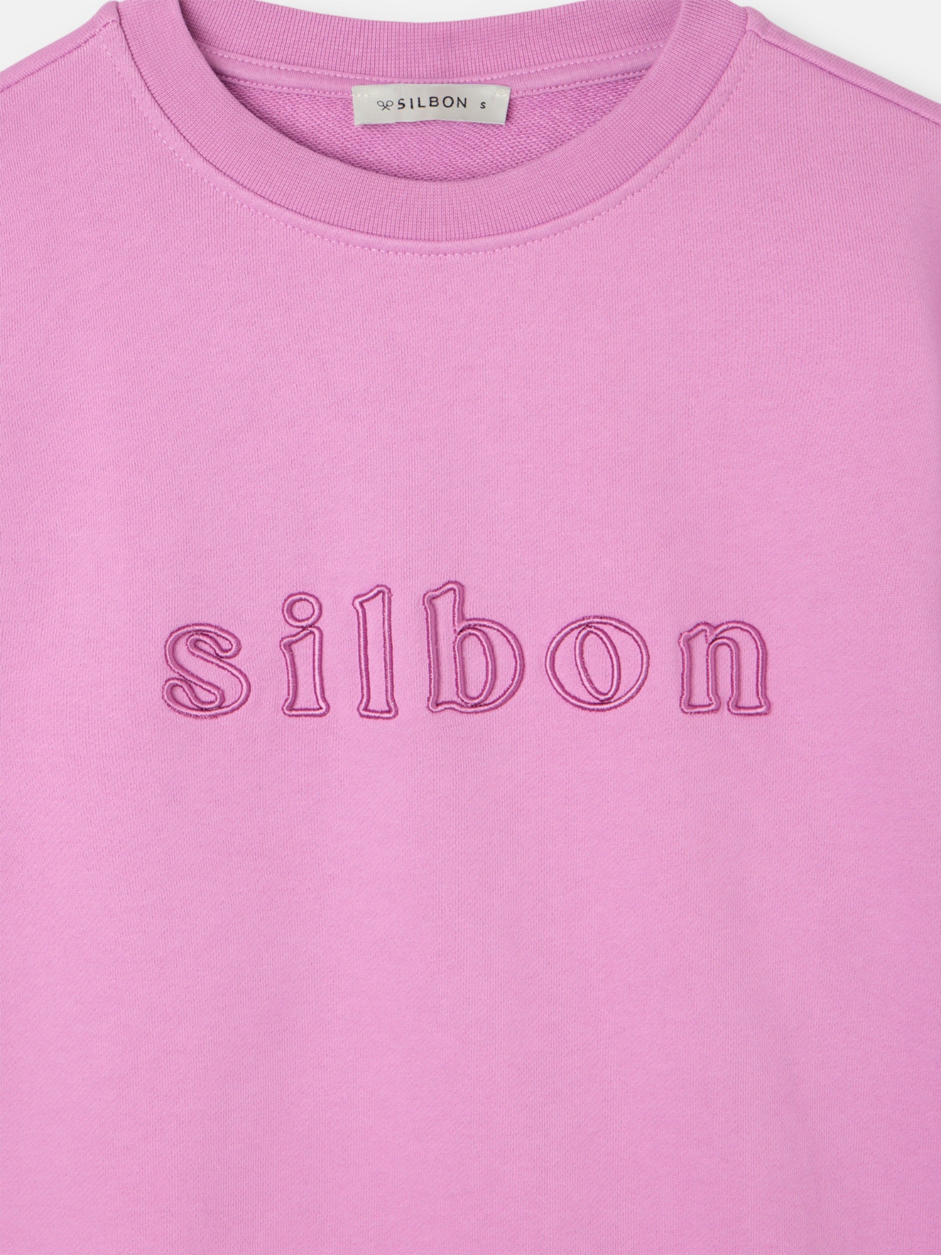 Women's sweatshirt with Silbon embroidery in purple