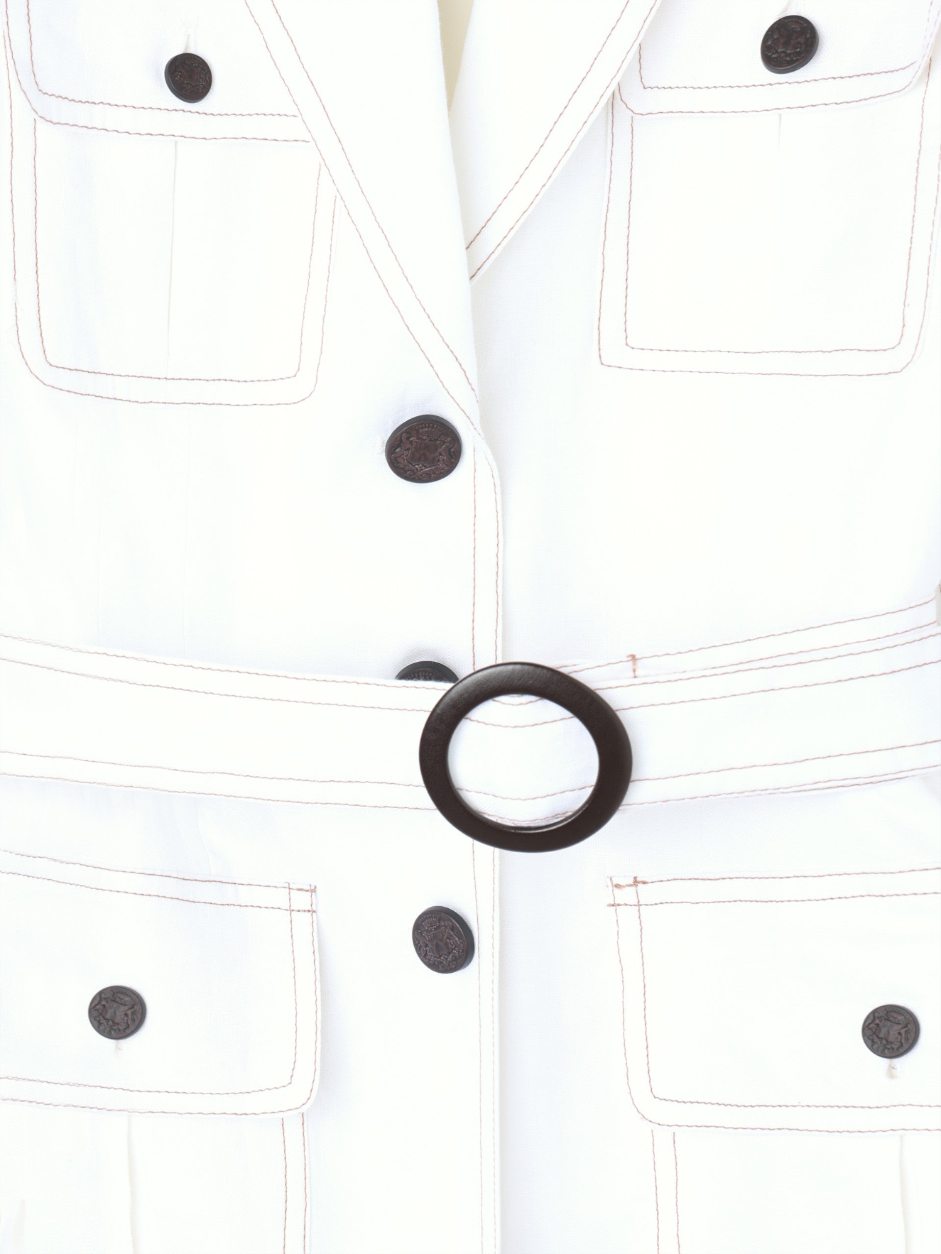 Saharan jacket with detailed pockets in ecru