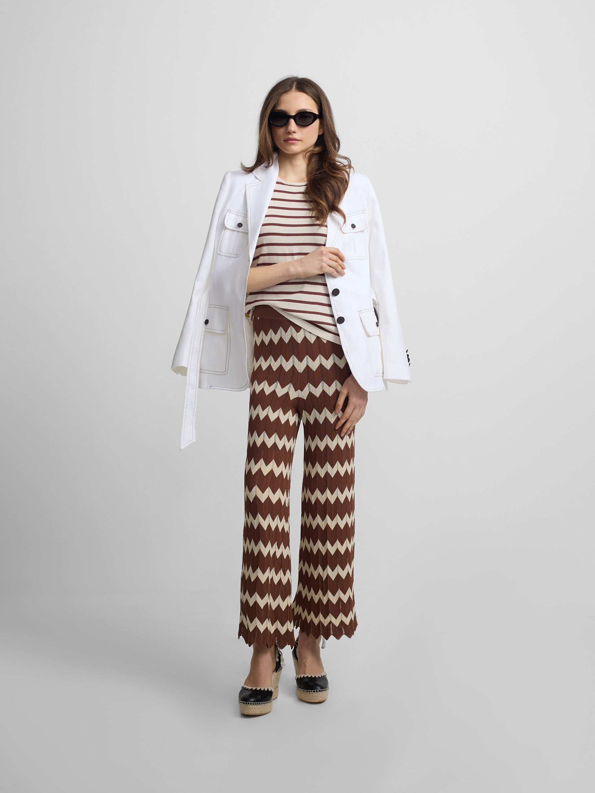 Saharan jacket with detailed pockets in ecru