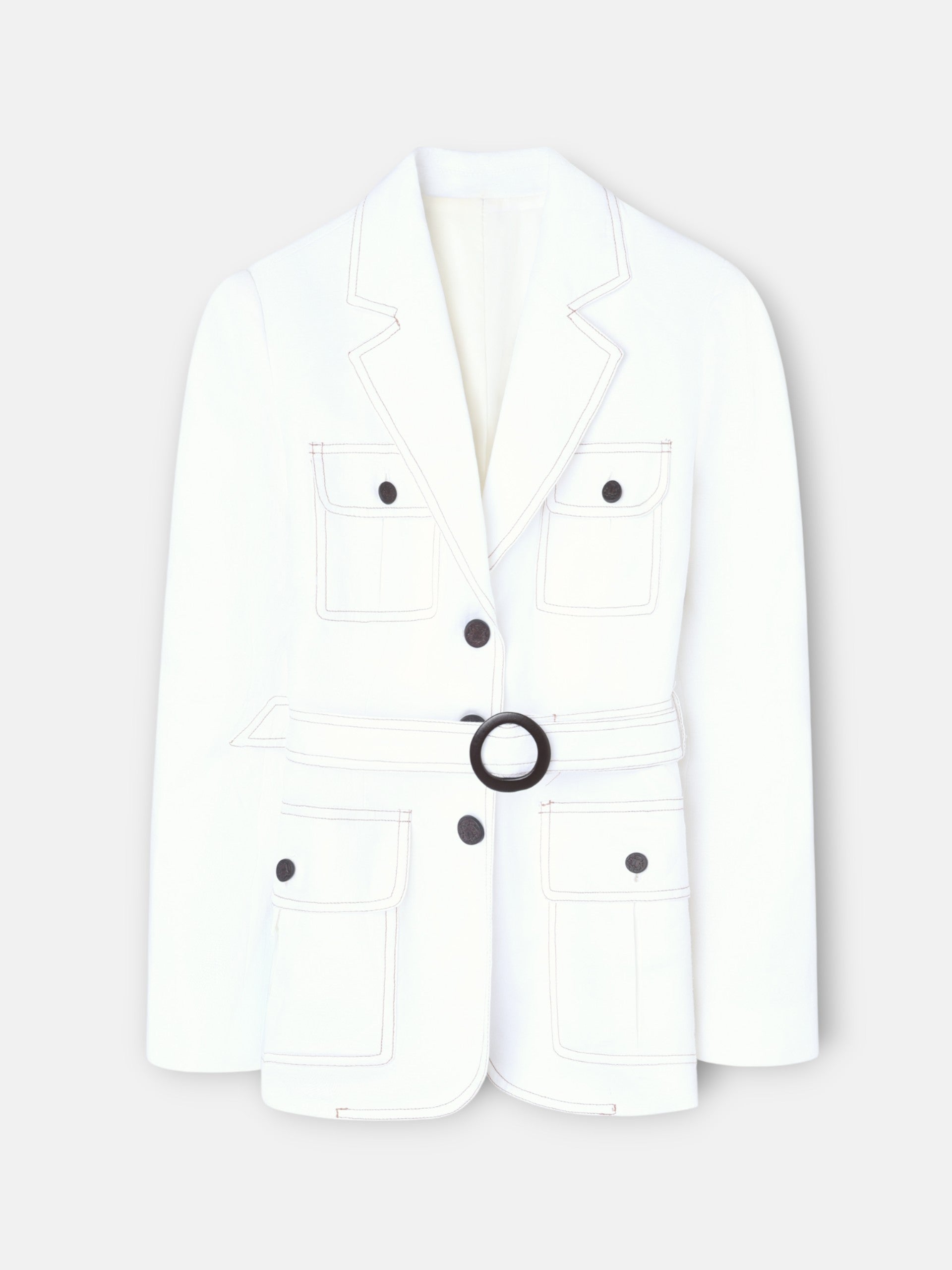Saharan jacket with detailed pockets in ecru