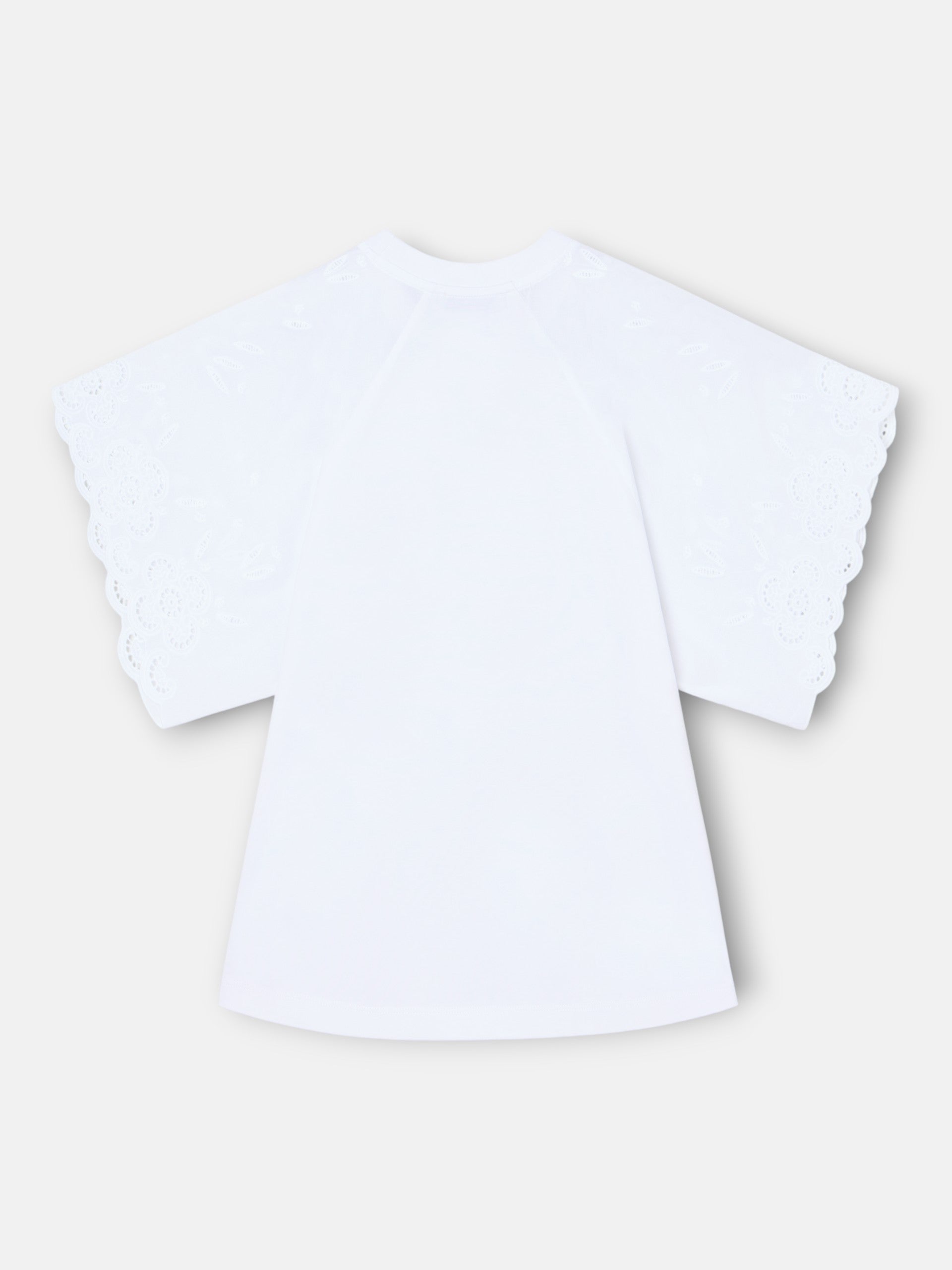 Camiseta woman volantes bordados blanca