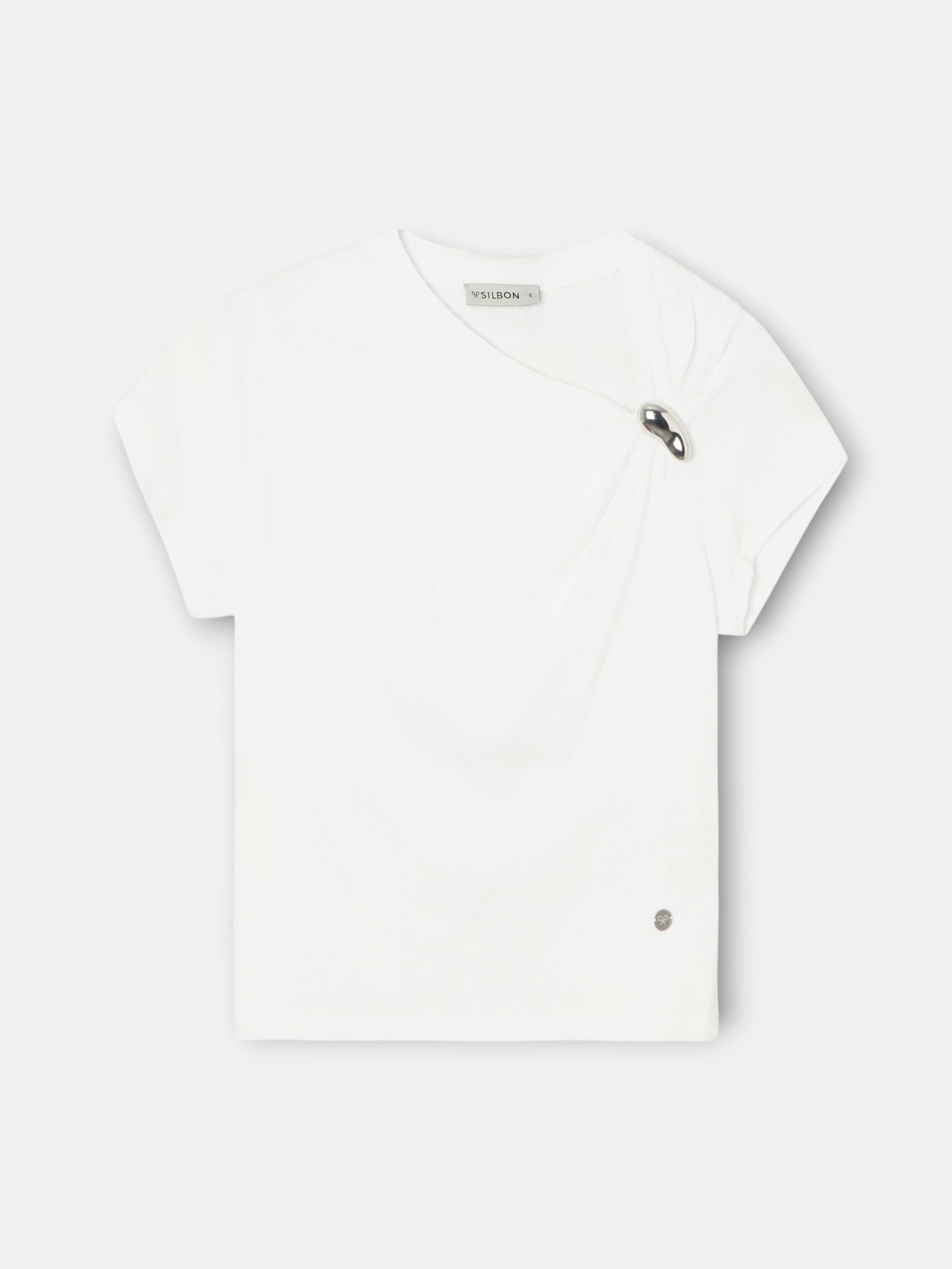 Camiseta woman nudo aplique blanca