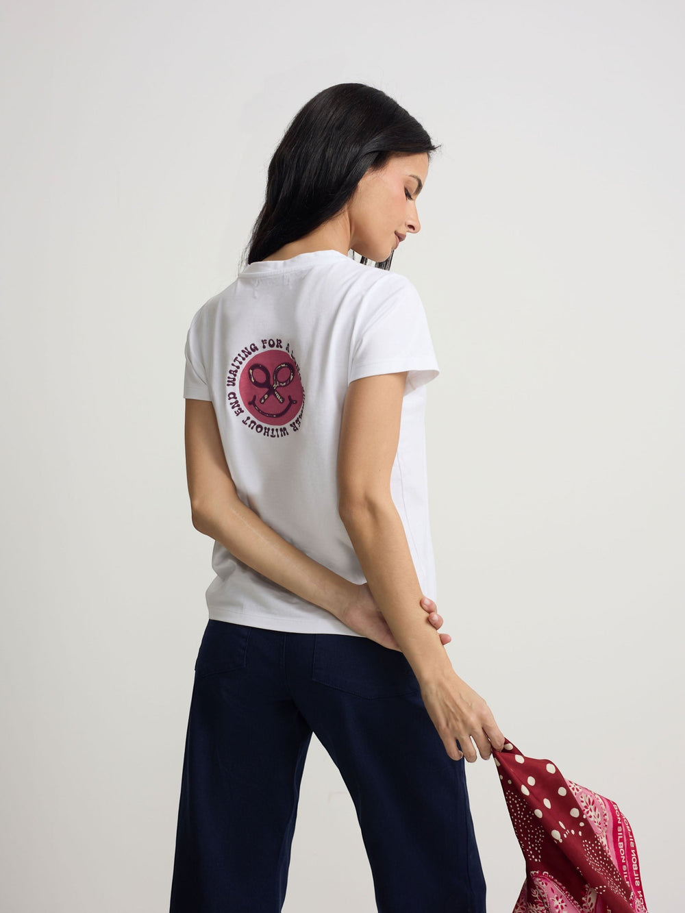 Camiseta woman smile estampado blanca