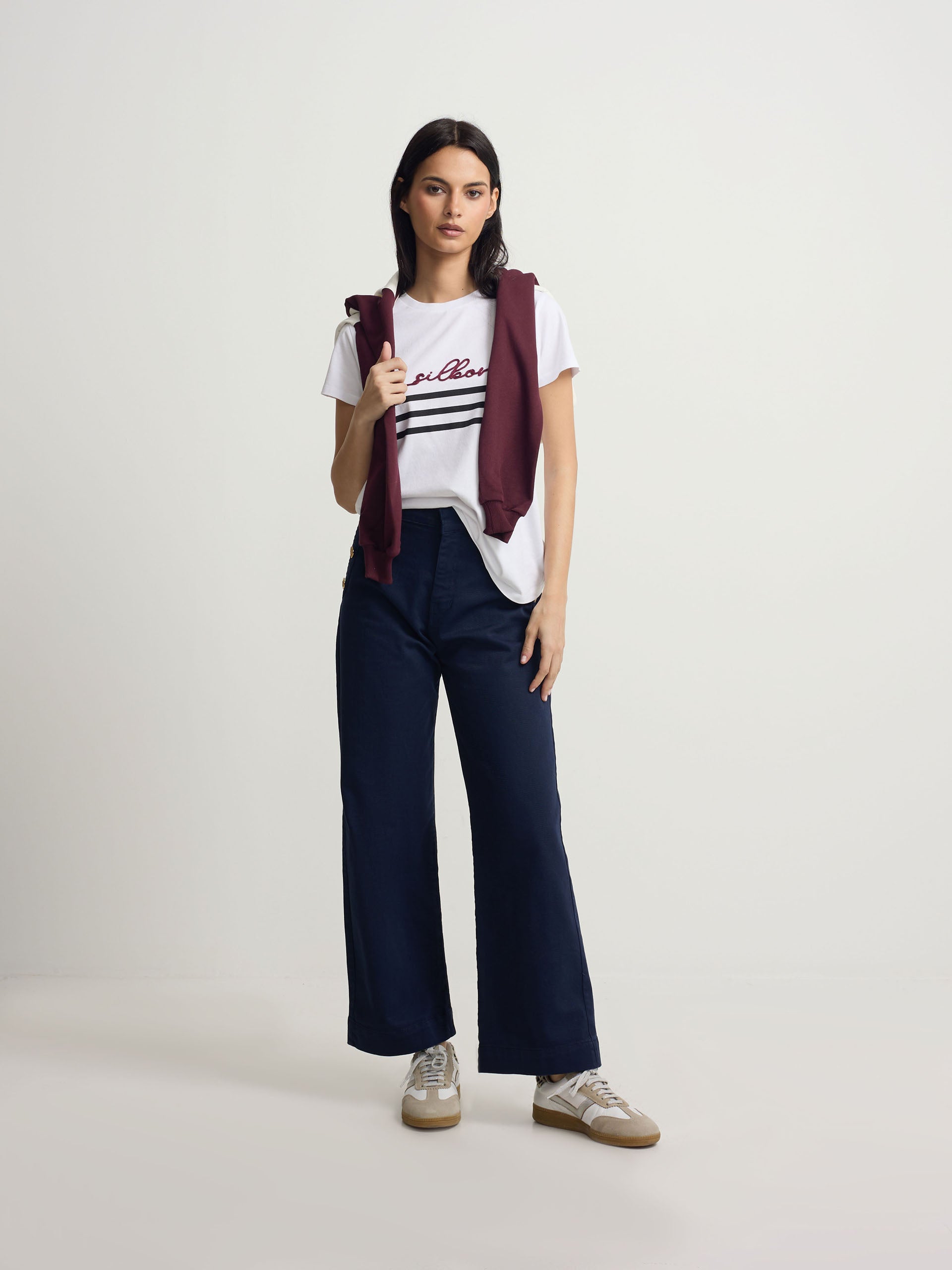 Camisola mulher silbon cordão branca