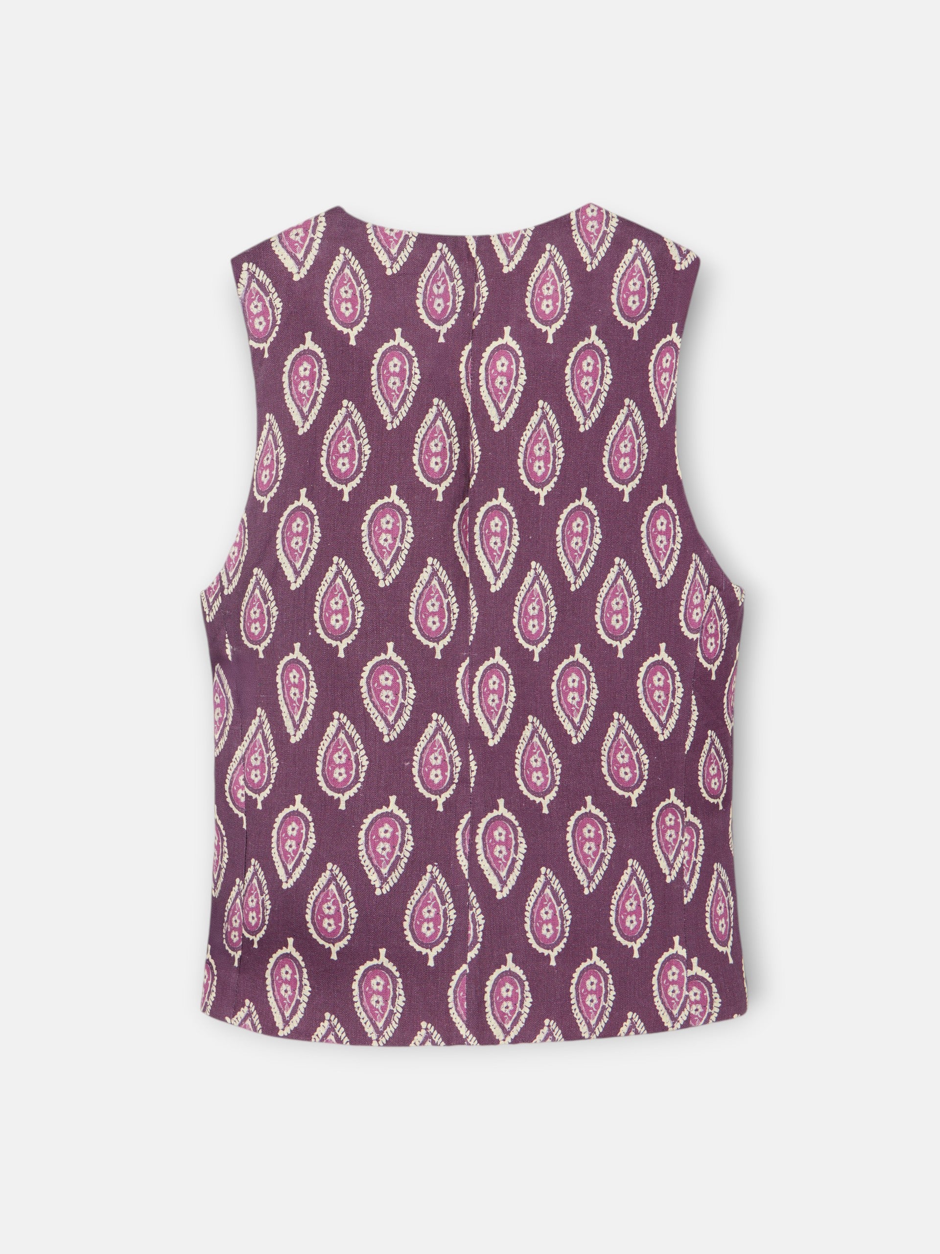 Gilet croisé à motif bordeaux avec nœud