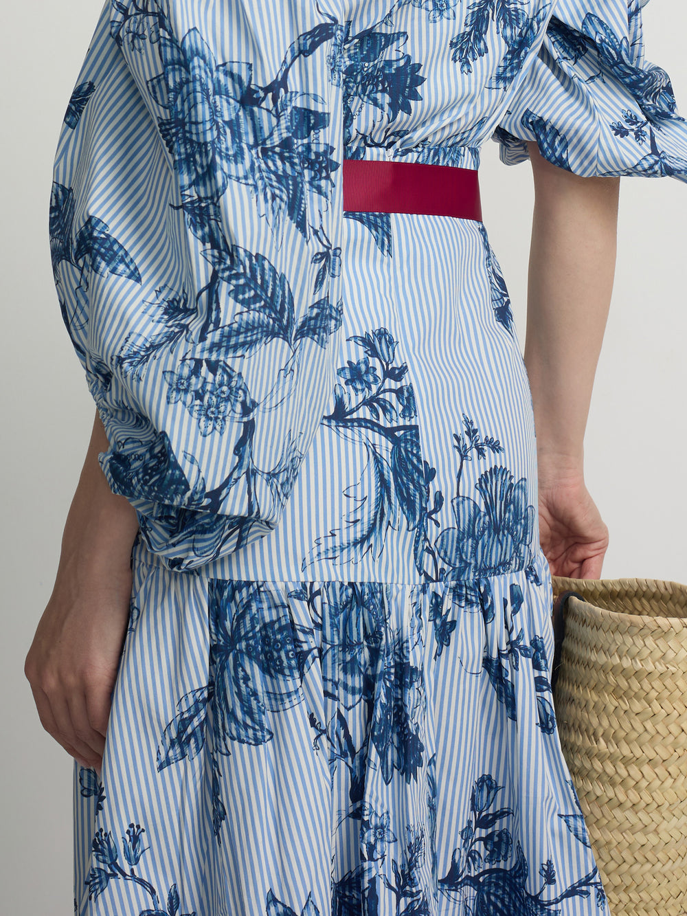 Falda larga estampado rayas celeste azules