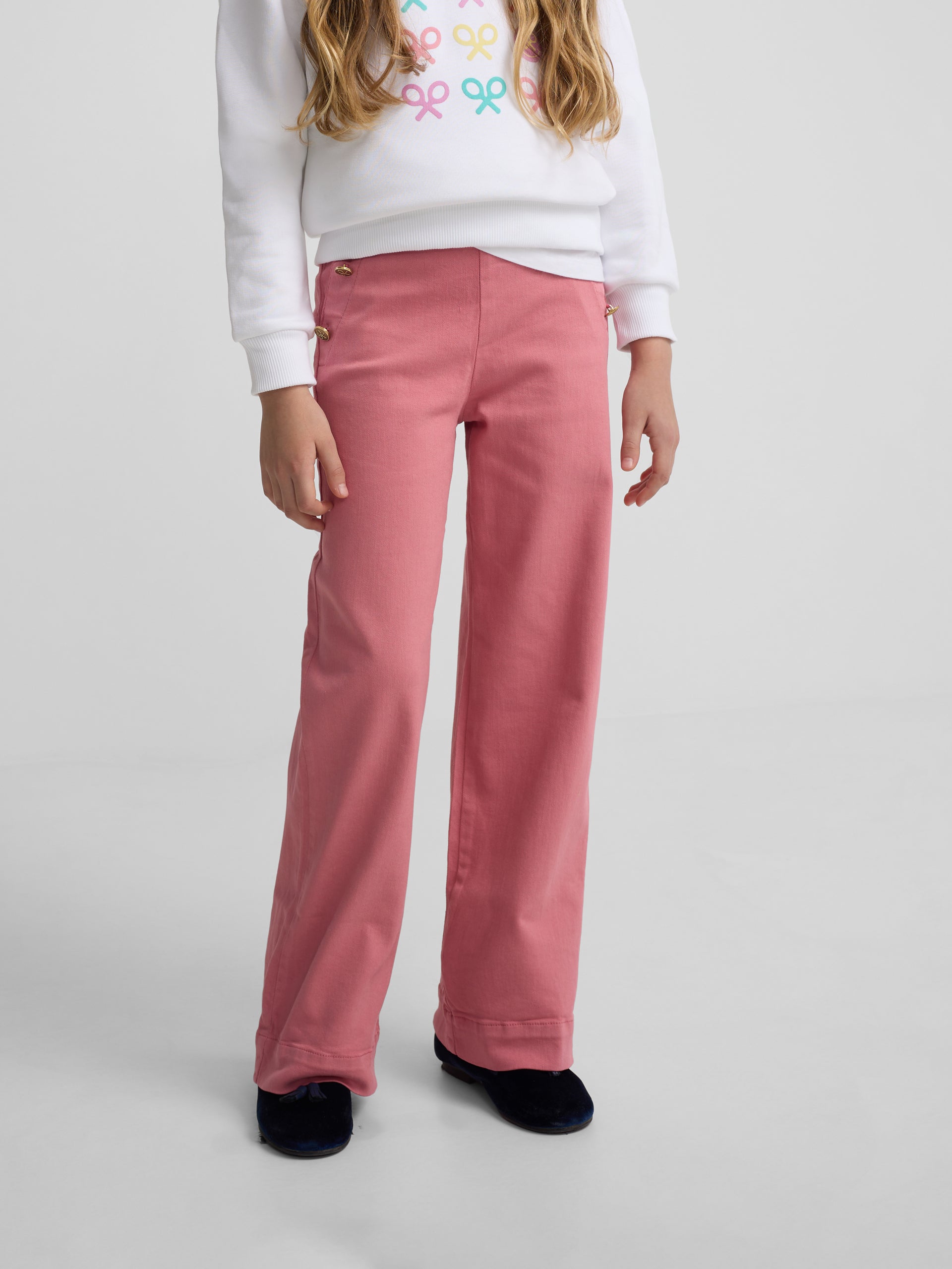 Pantalon fille marin rose