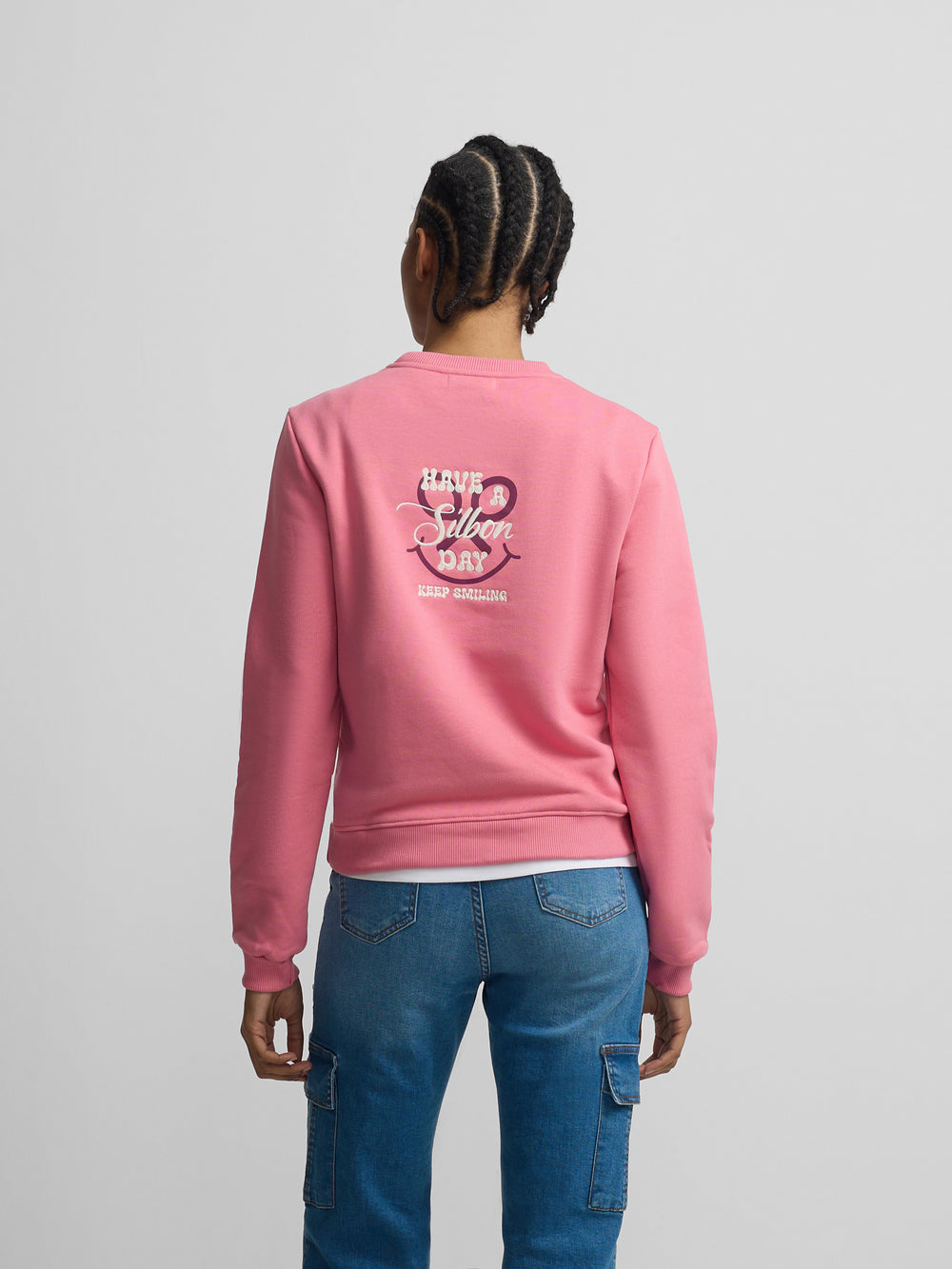 Sweat-shirt femme have a silbon day rose