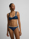 Top bikini marinero lurex azul