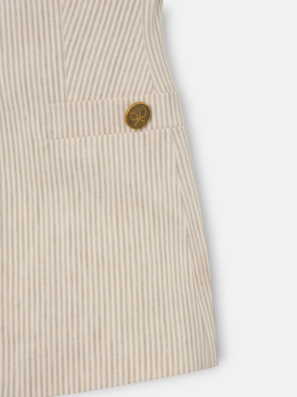 Chaleco botones rayas beige