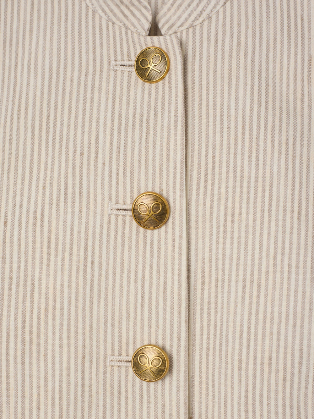 Chaleco botones rayas beige