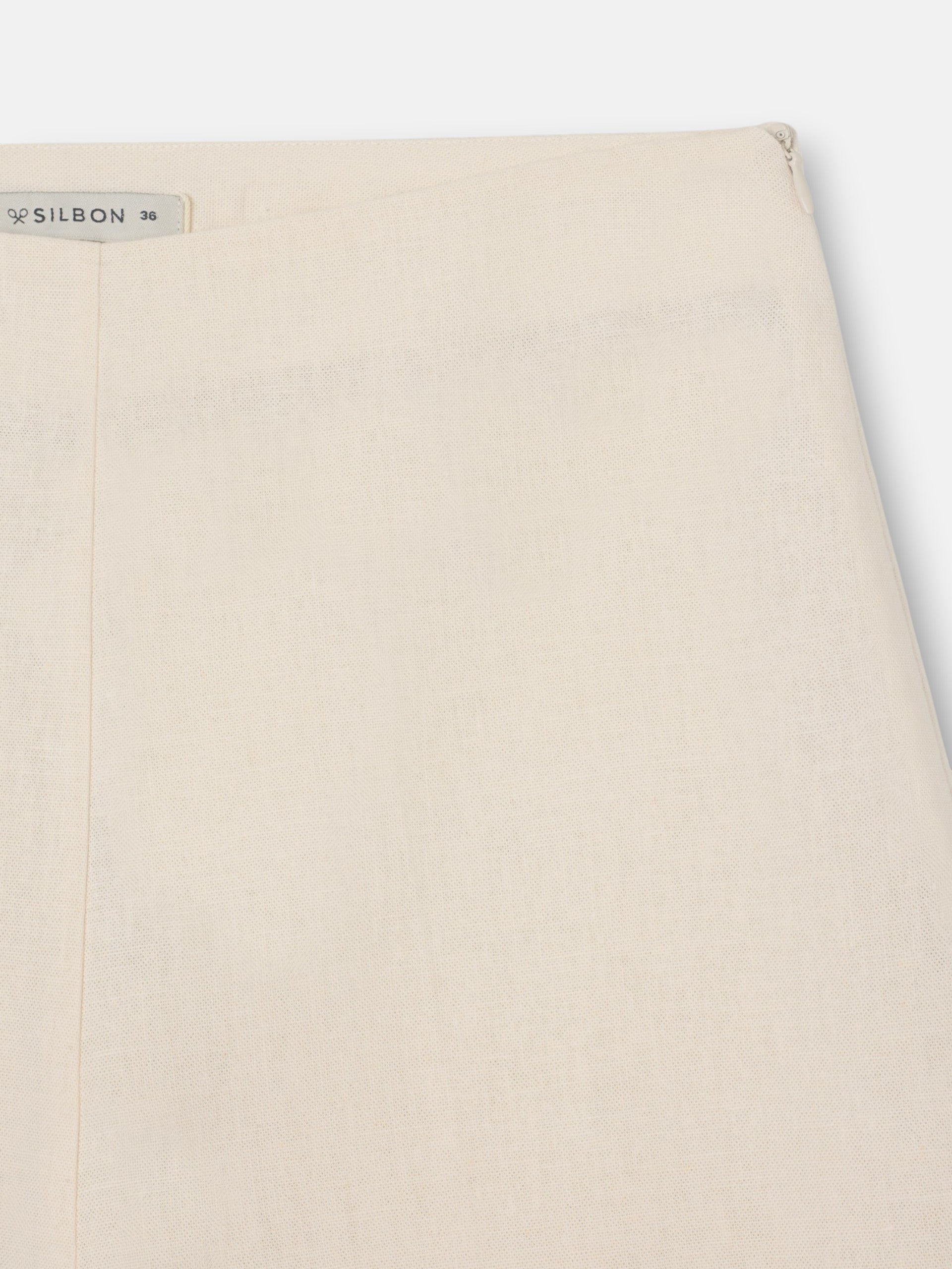 Straight linen trousers in raw color