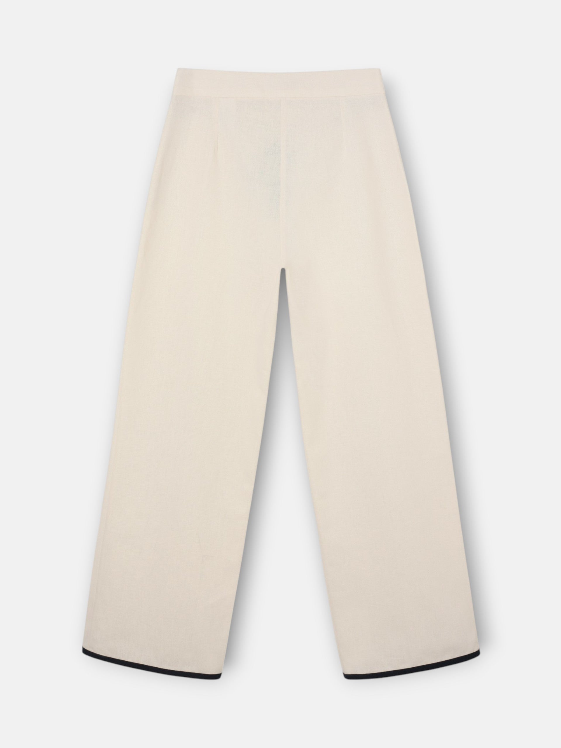 Straight linen trousers in raw color