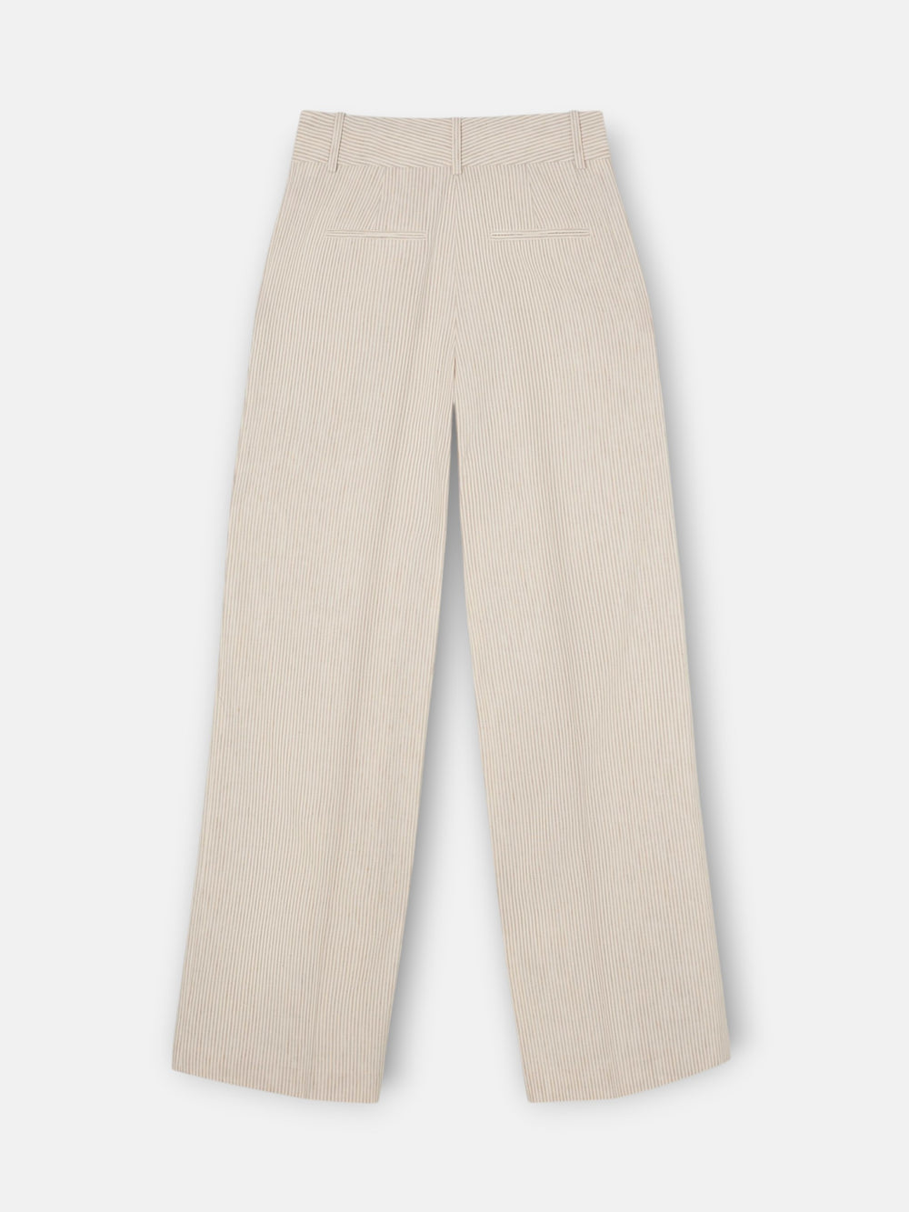 Straight beige striped trousers