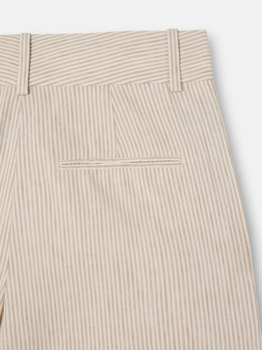 Straight beige striped trousers