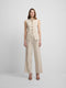 Pantalon recto rayas beige