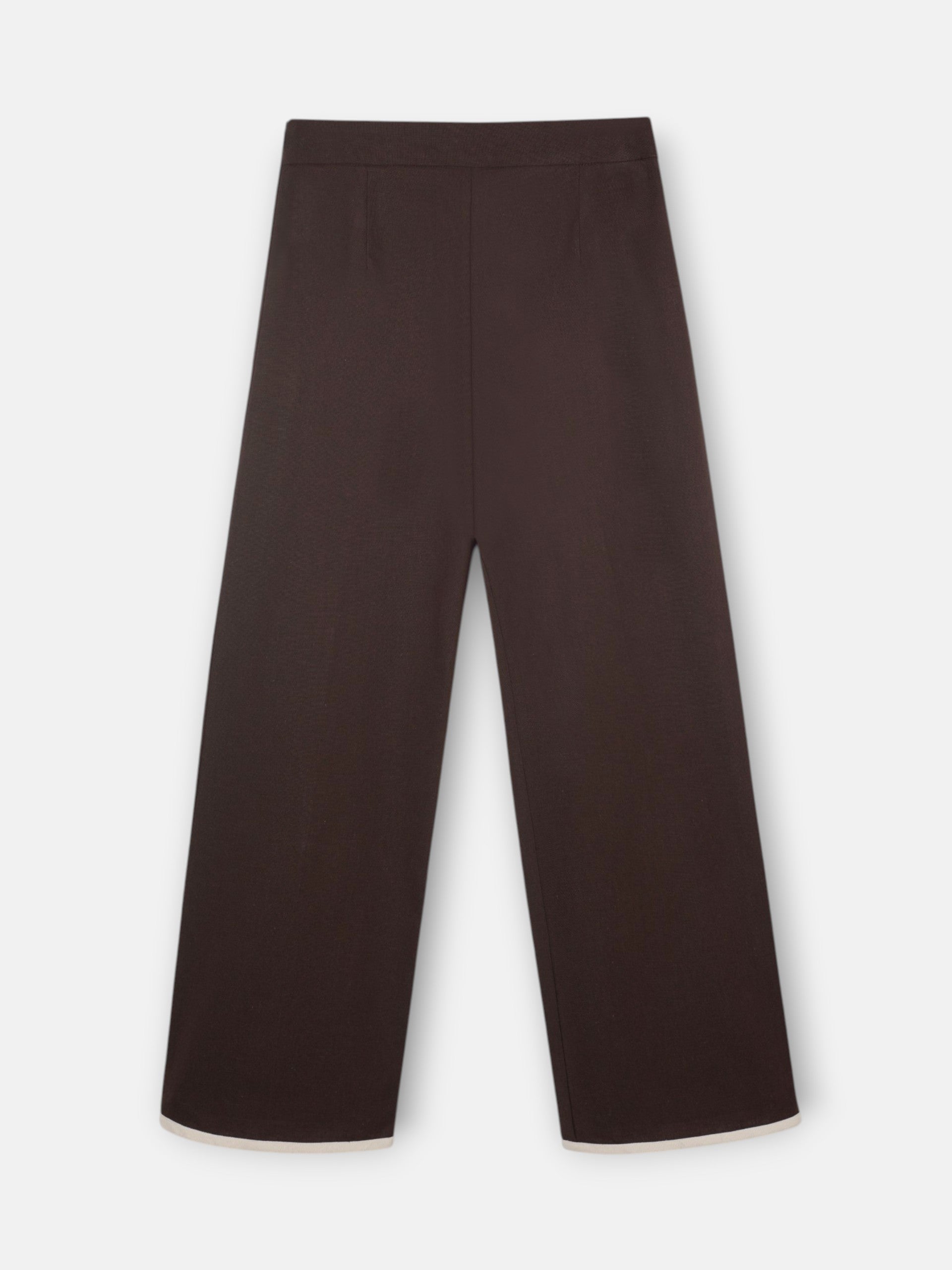 Straight brown linen trousers