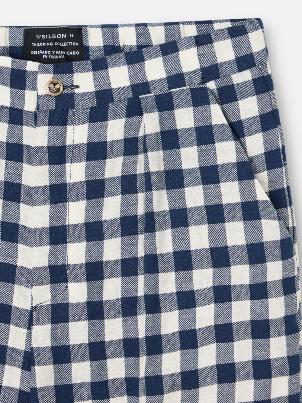 Pantalon trebilla vichy marino
