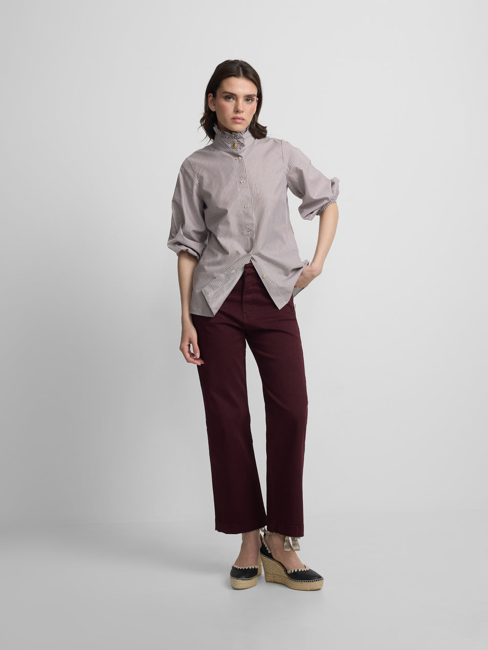 Burgundy sailor trousers