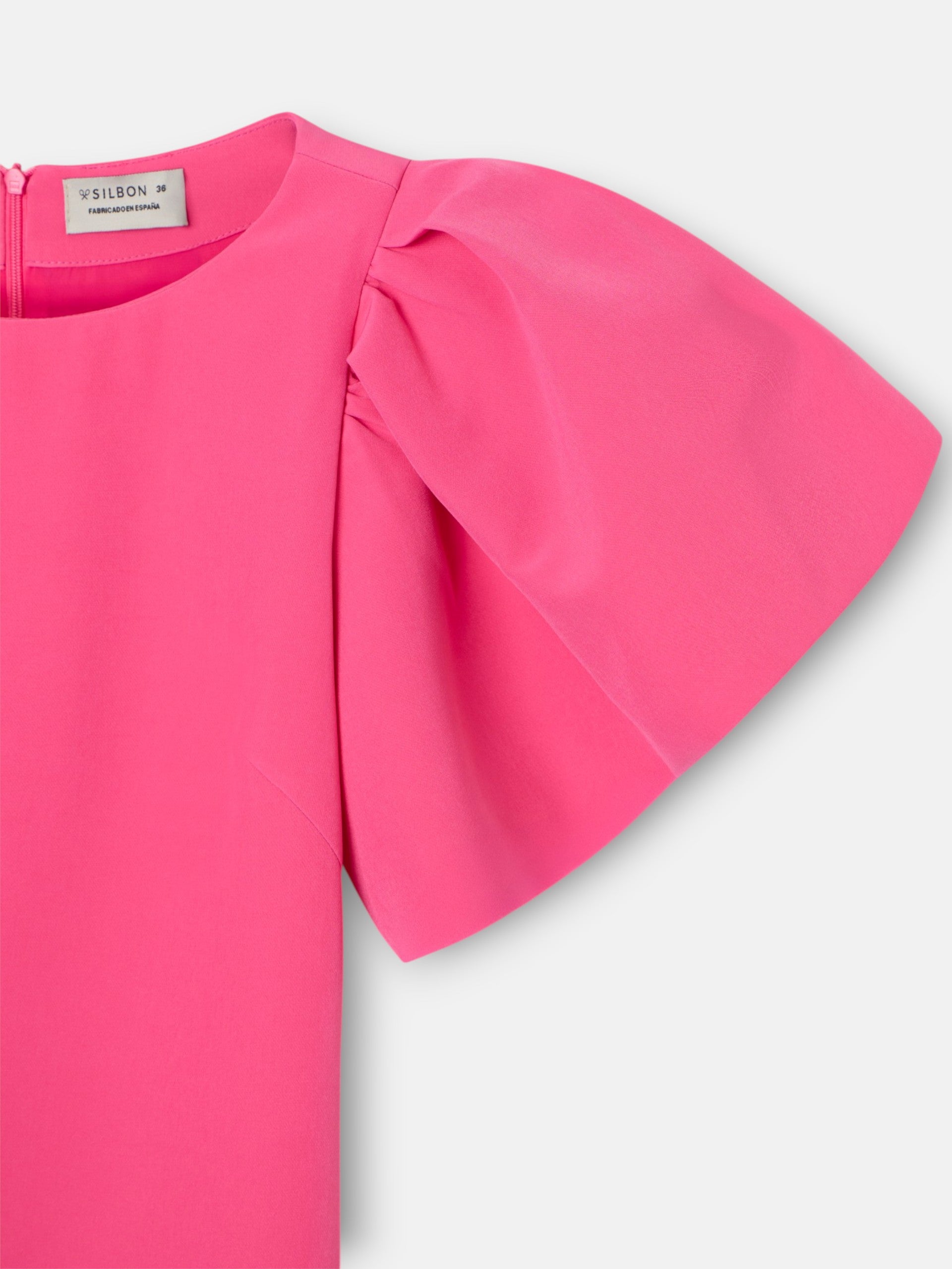 Event Collection midi dress with puffed sleeves in pink